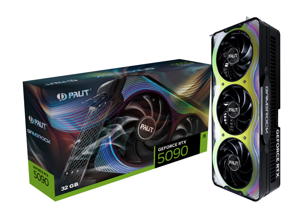 Palit RTX5090 GameRock, PCIe5, 32GB DDR7, HDMI, 3 DP, 2407MHz Clock, RGB Lighting
