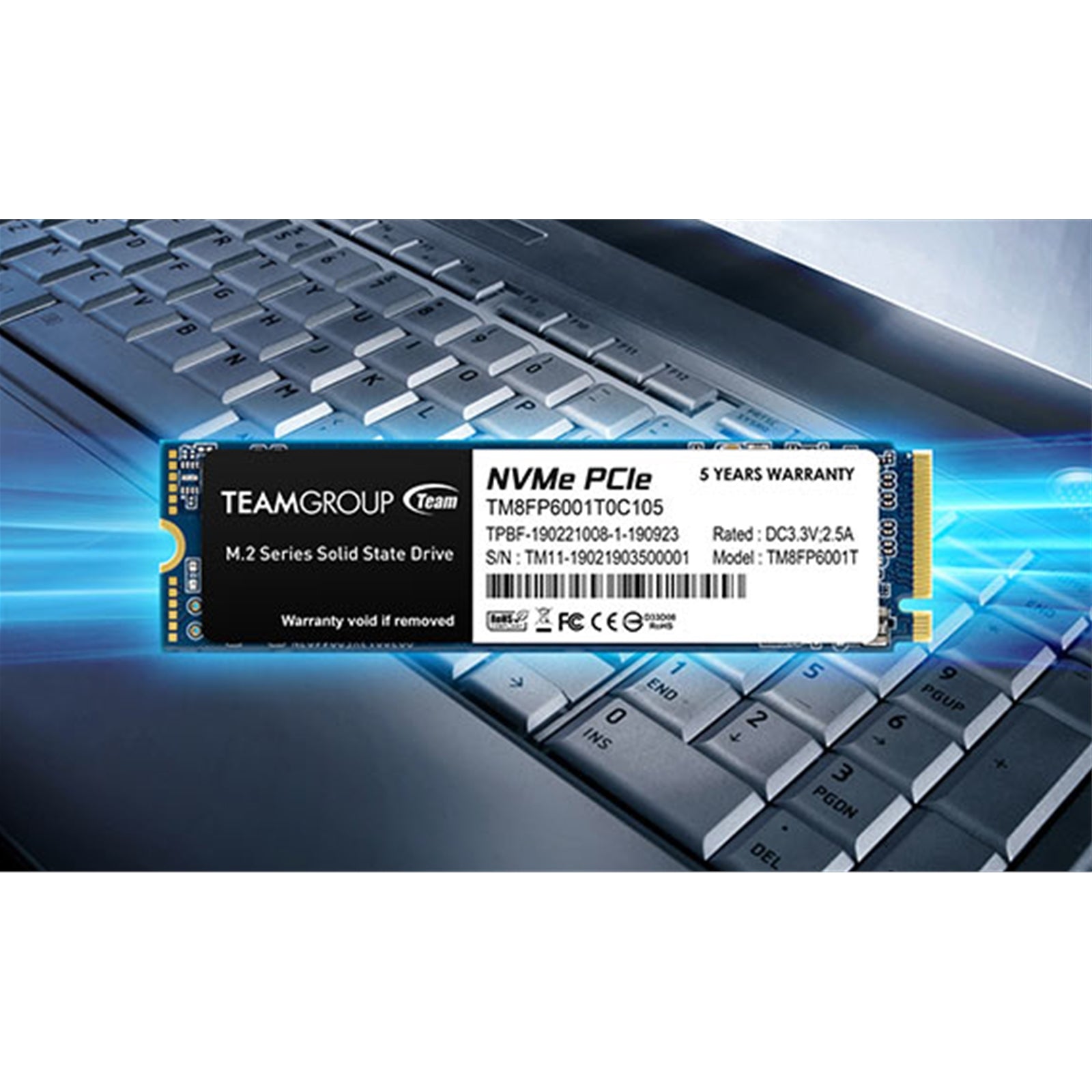 Team MP33 (TM8FP6256G0C101) 256GB NVMe M.2 Interface, PCIe Gen3, 2280, Read 1600MB/s, Write 1000MB/s, 3 Year Warranty