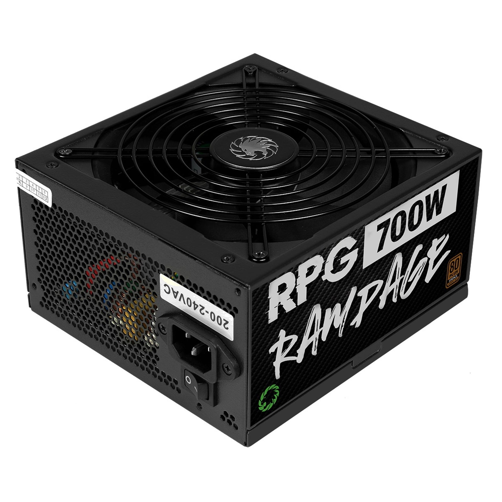 GAMEMAX RPG Rampage 700W PSU, 140mm Ultra Silent Fan, 80 PLUS Bronze, Non Modular, Flat Black Cables, Japanese TK Main Capacitor Fitted