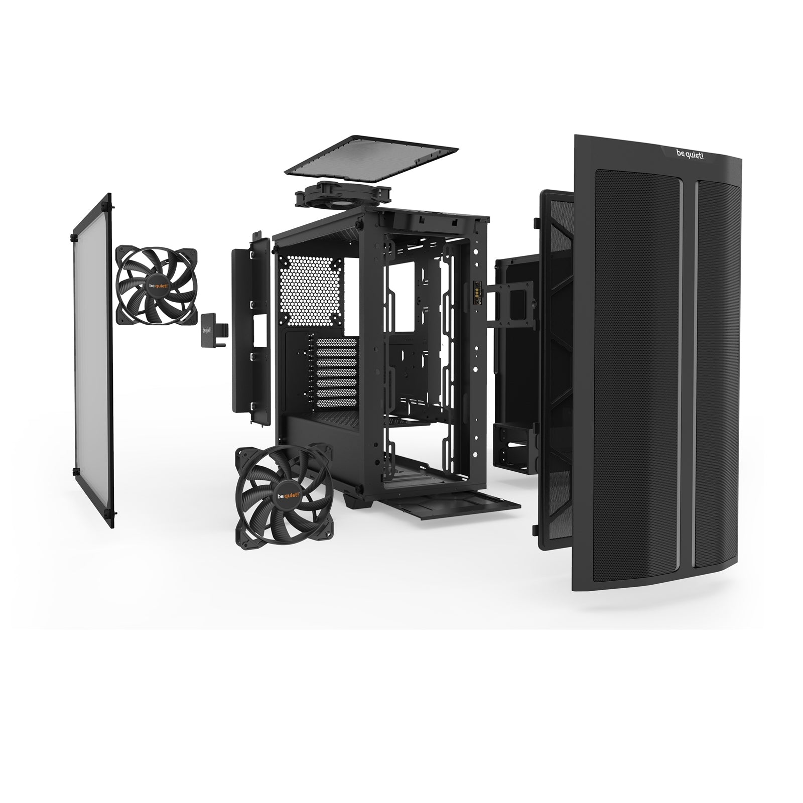 Be Quiet! Pure Base 500DX Gaming Case w/ Glass Window, ATX, 3 x Pure Wings 2 Fans, ARGB Front Lighting, USB-C, Black