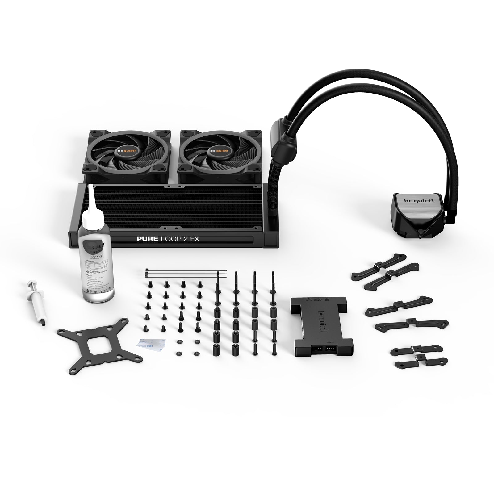 be quiet! Pure Loop 2 FX AiO Liquid CPU Cooler, Universal Socket, 240mm Radiator, 2 x Light Wings 120mm PWM High Speed 2500RPM Addressable RGB Cooling Fan, Addressable RGB LED Pump Head, ARGB PWM Hub Included