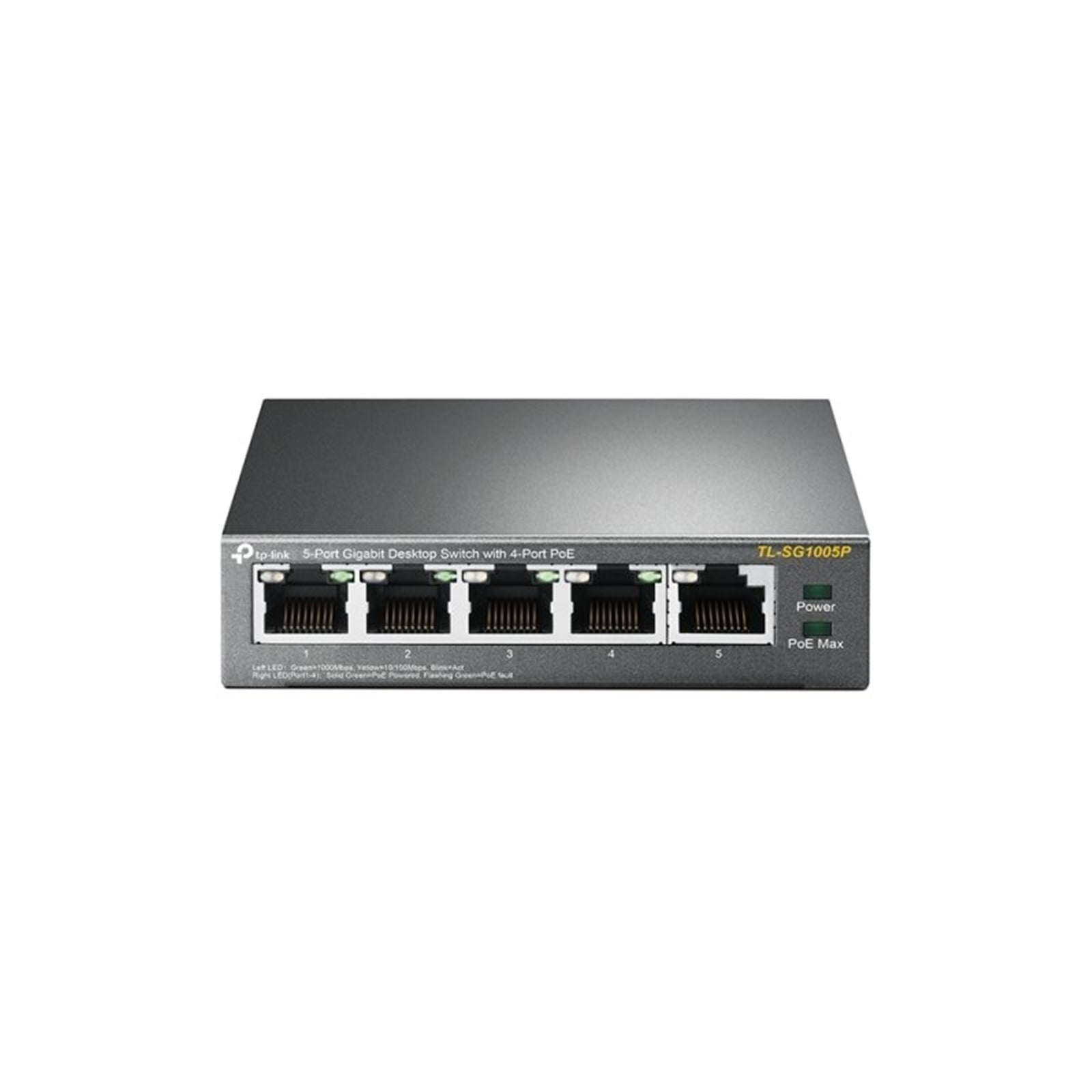 TP-Link TL-SG1005P 5-Port Metal Gigabit Desktop PoE Switch with 4-Port PoE+ (65W)