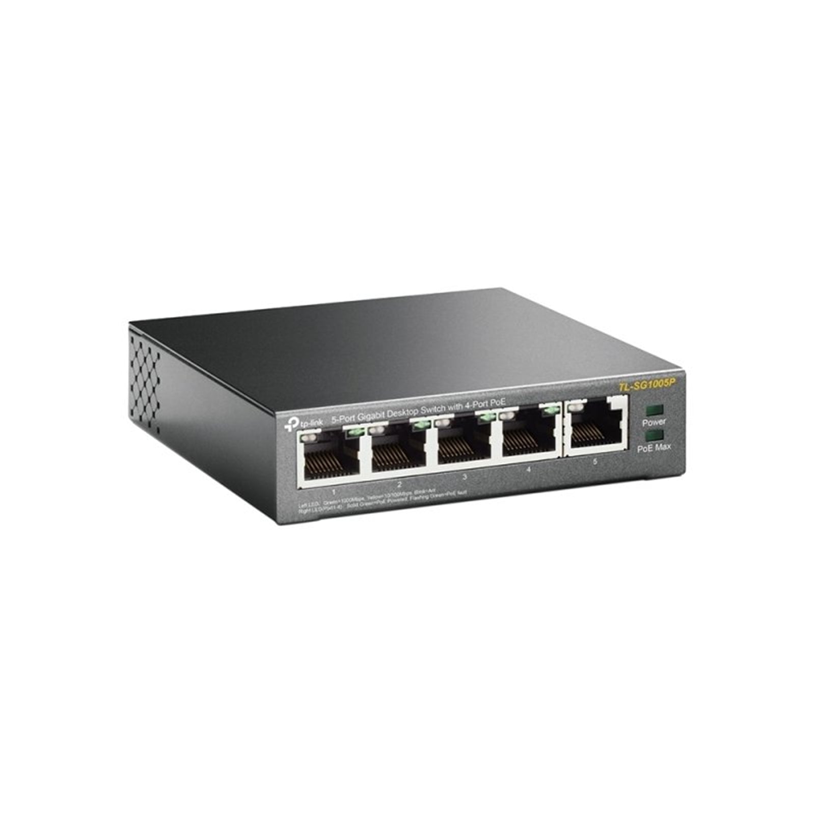 TP-Link TL-SG1005P 5-Port Metal Gigabit Desktop PoE Switch with 4-Port PoE+ (65W)