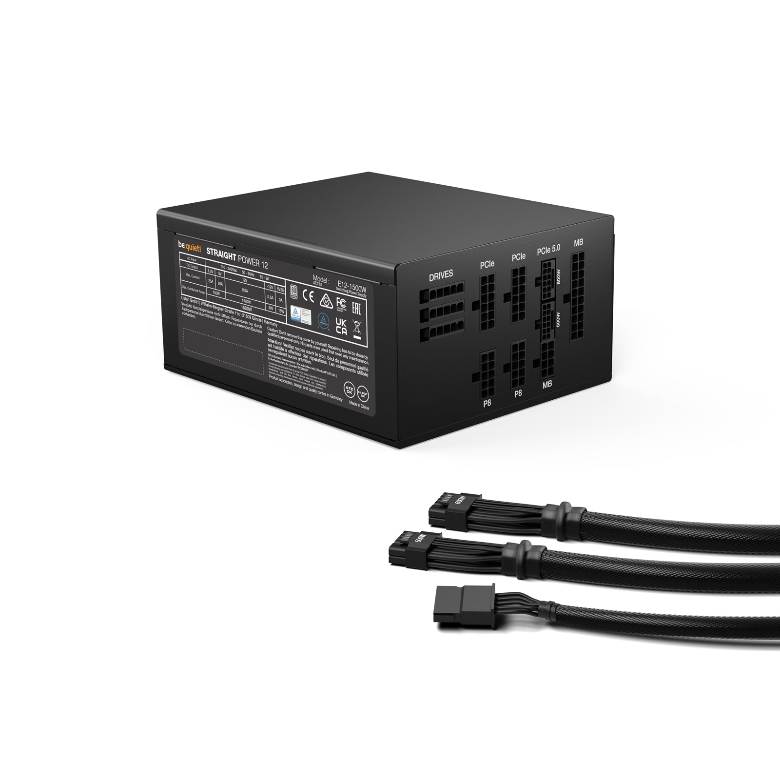 Be Quiet! 1500W Straight Power 12 PSU, Fully Modular, 80+ Platinum, Silent Wings Fan, ATX 3.0, PCIe 5.0