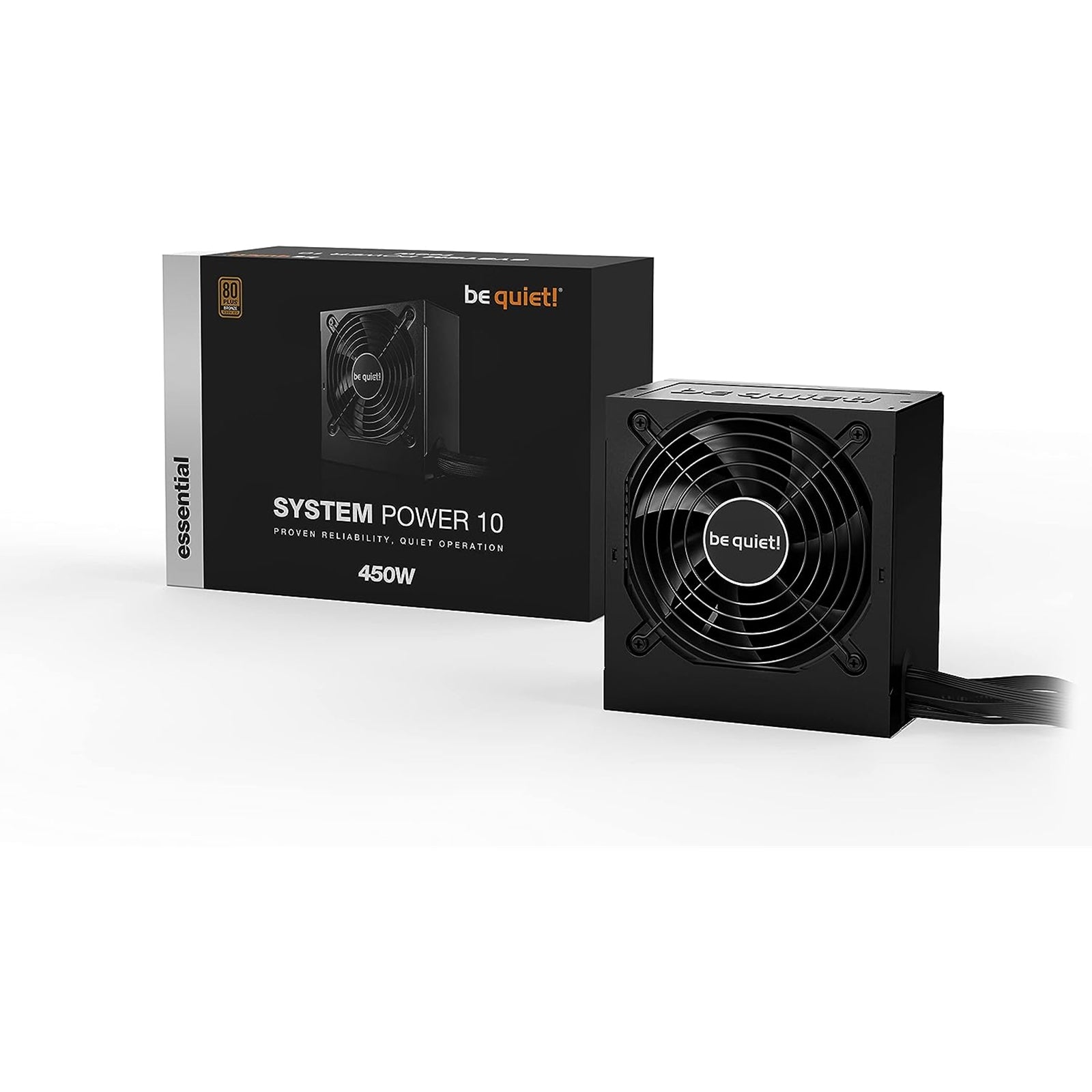 Be Quiet! 450W System Power 10 PSU, 80+ Bronze, Fully Wired, Strong 12V Rail, Temp. Controlled Fan