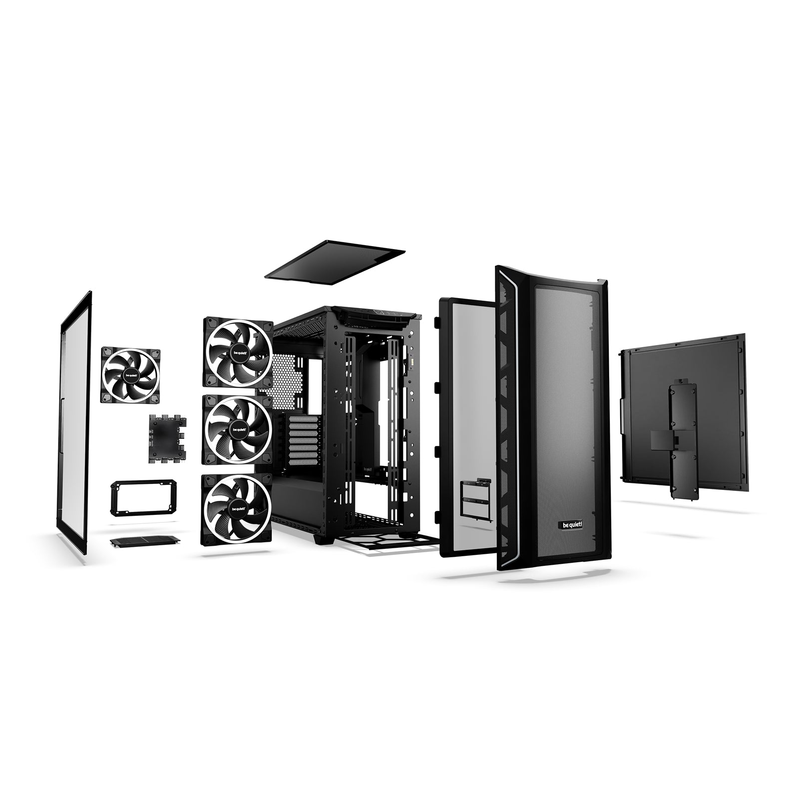 be quiet! Shadow Base 800 FX ARGB Black Mid Tower Chassis, Addressable RGB LEDs, 4x 140mm Fans, mITX/mATX/ATX/EATX