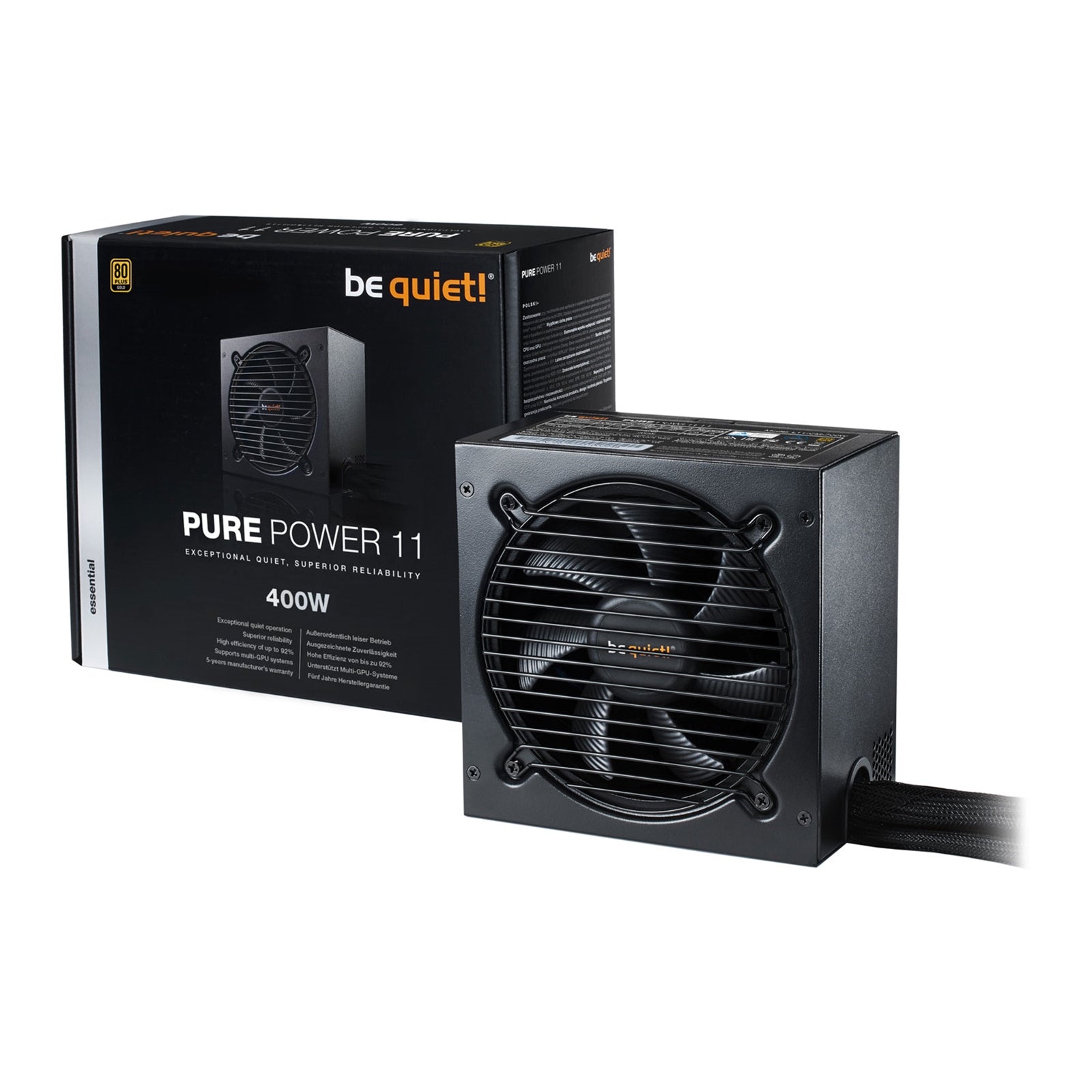 Be Quiet! 400W Pure Power 11 PSU, Fully Wired, Rifle Bearing Fan, 80+ Gold, Cont. Power