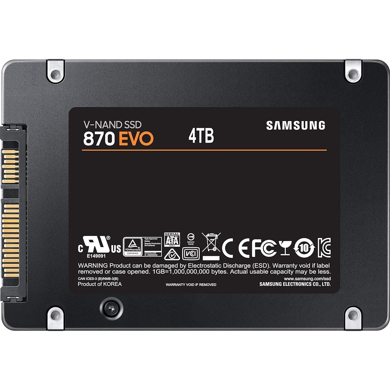 Samsung 870 EVO Series 2.5"  (MZ-77E4T0B/EU) 4TB SATA Internal SSD Drive