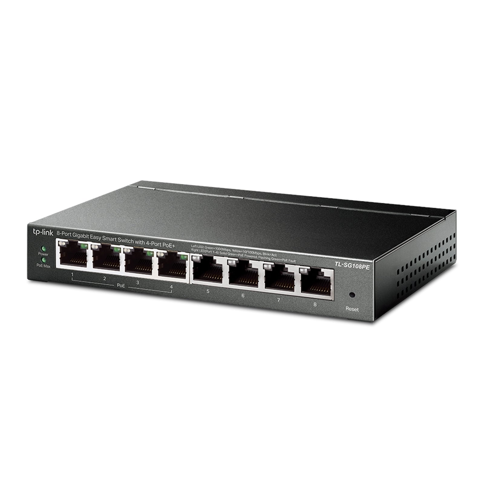 TP-Link TL-SG108PE 8-Port Metal Gigabit Easy Smart Switch with 4-Port PoE+ (64W)