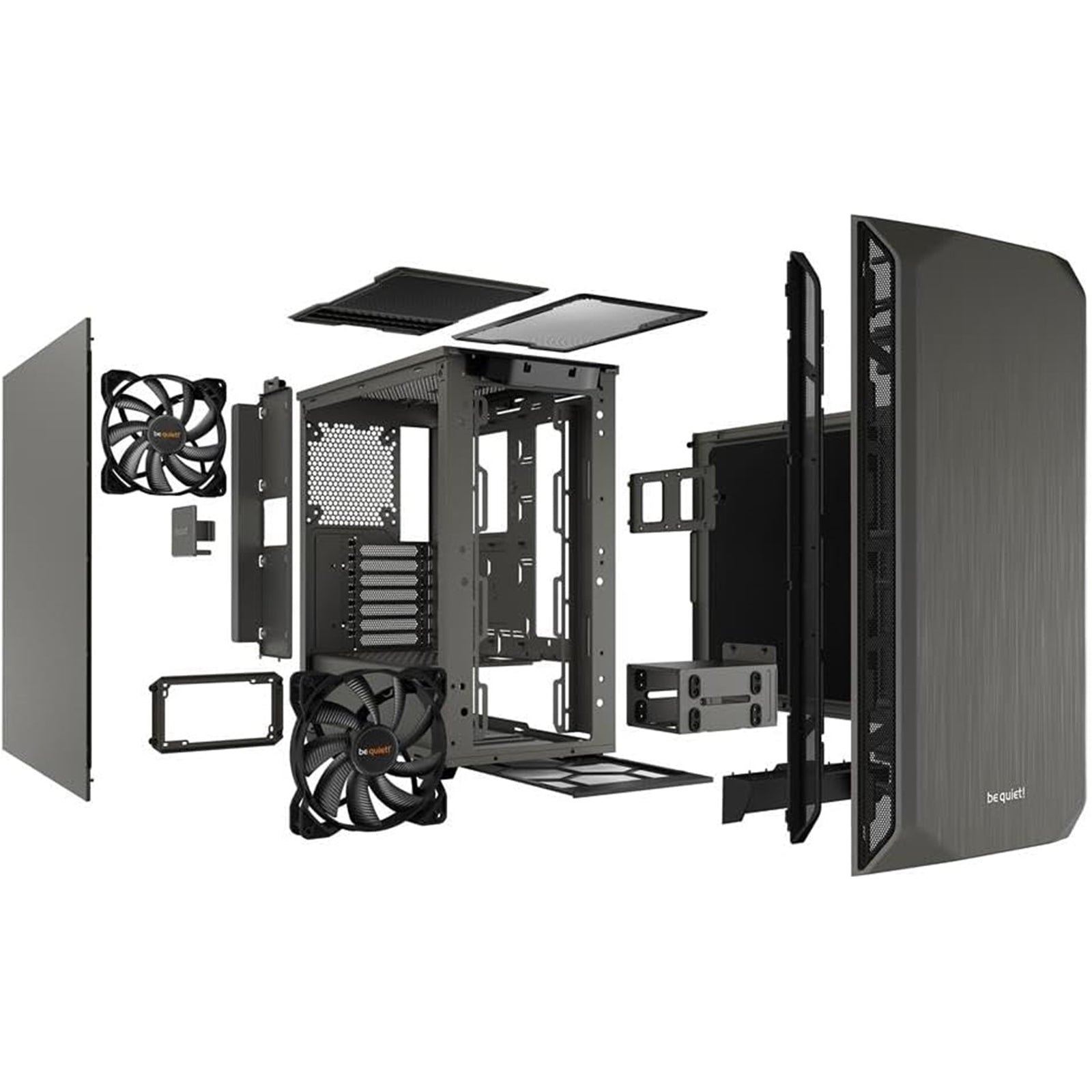 Be Quiet! Pure Base 500 Gaming Case, ATX, 2 x Pure Wings 2 Fans, PSU Shroud, Metallic Grey