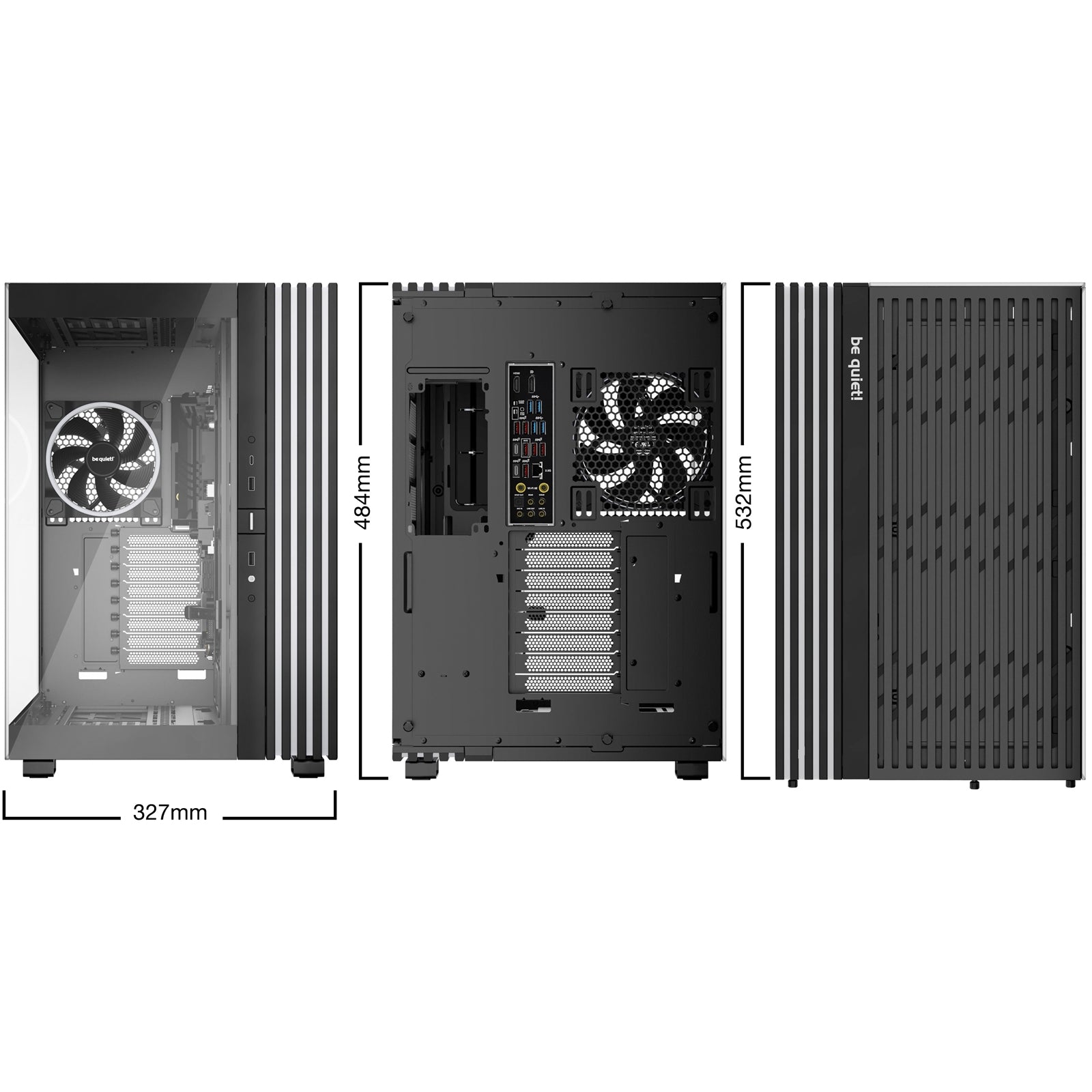 be-quiet! Light Base 900 FX, Black, Full Tower E-ATX Case, Massive ARGB LED Strip, Full Windowed Design, 4 Light Wings 140mm PWM fans included