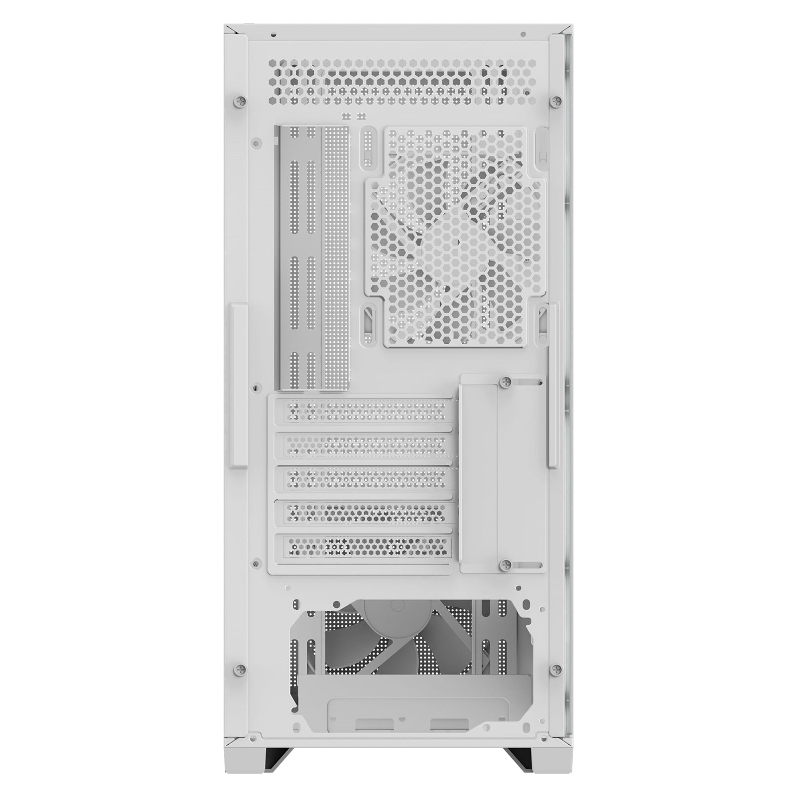 Gigabyte C102 GLASS ICE Mid-Tower Case, White, Tempered Glass Side Panel, USB 3.0 x2, 360mm Liquid Cooling Support, Pre-installed 120mm Fans, RGB Lighting Support, Magnetic Front Panel, PSU Shroud