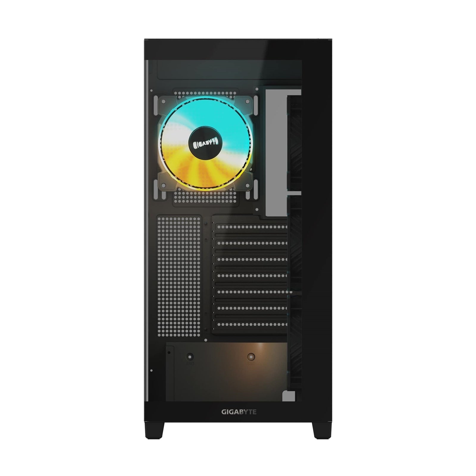Gigabyte C500 Panoramic Stealth RGB Gaming PC Case, Tempered Glass, Optimized Airflow, ATX/Micro-ATX, Support for Liquid Cooling, Stealth Motherboard Compatible