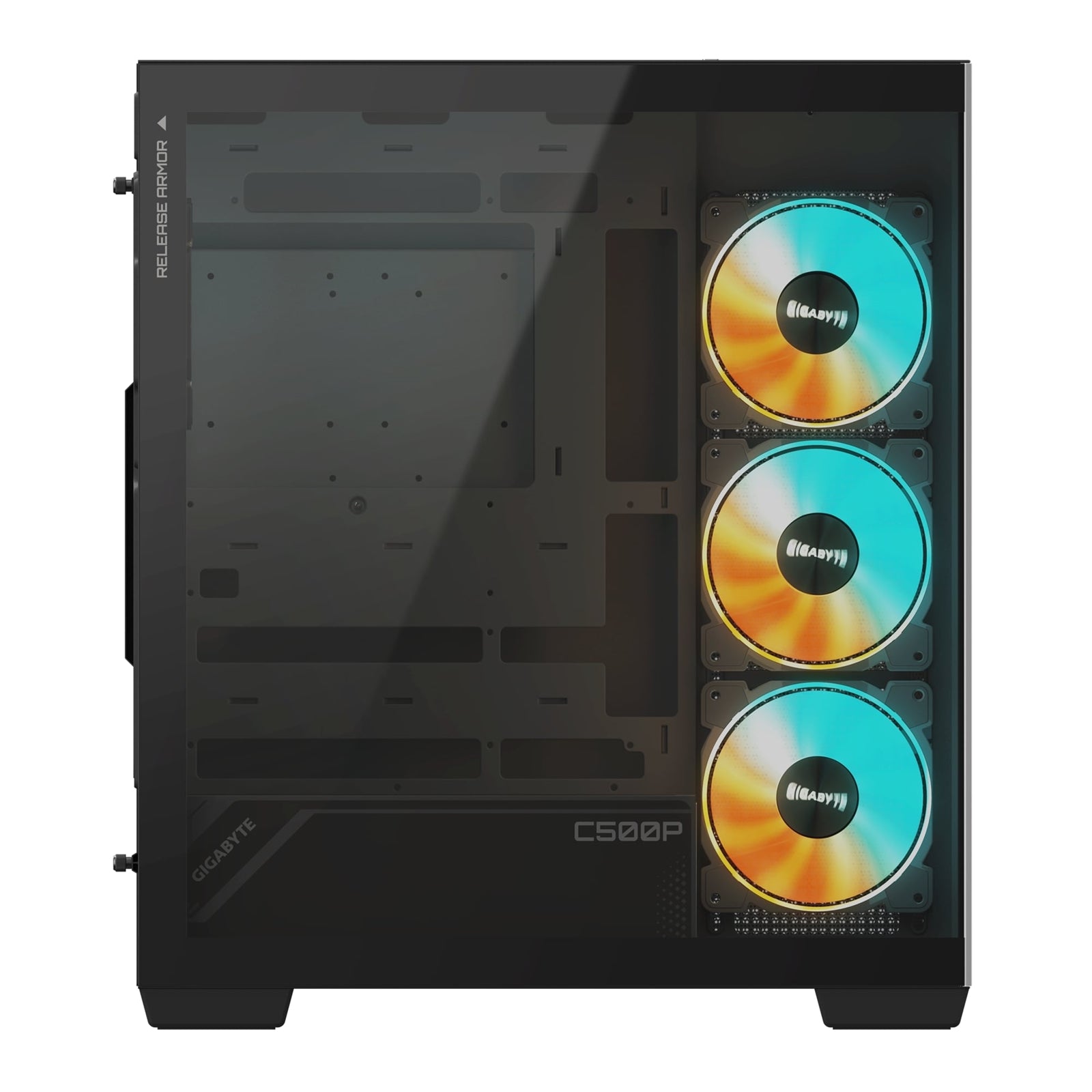 Gigabyte C500 Panoramic Stealth RGB Gaming PC Case, Tempered Glass, Optimized Airflow, ATX/Micro-ATX, Support for Liquid Cooling, Stealth Motherboard Compatible
