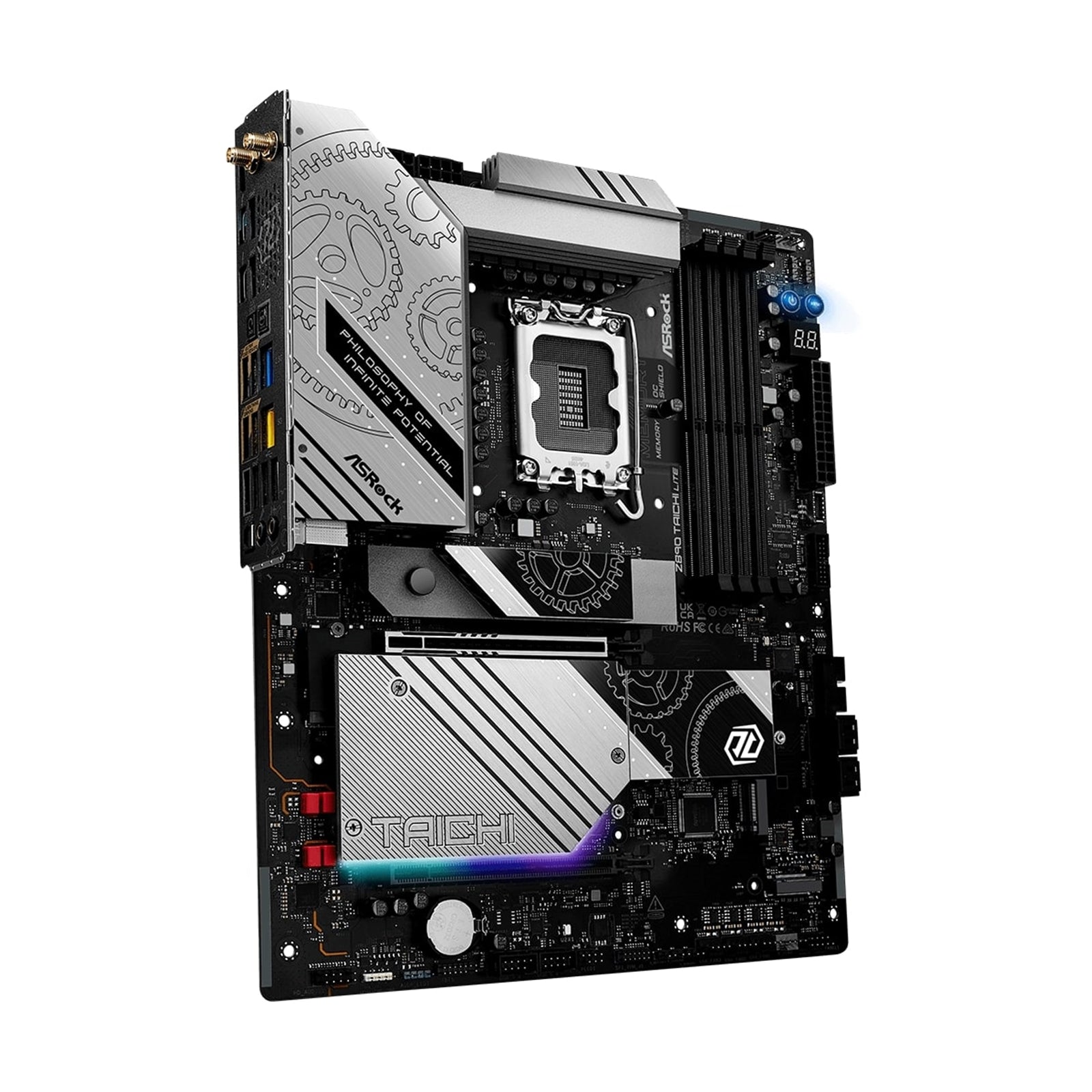 Asrock Z890 TAICHI LITE, Intel Z890, 1851, ATX, 4 DDR5, HDMI, 2 TB4, Wi-Fi 7, 5G & 2.5G LAN, RGB, 6x M.2