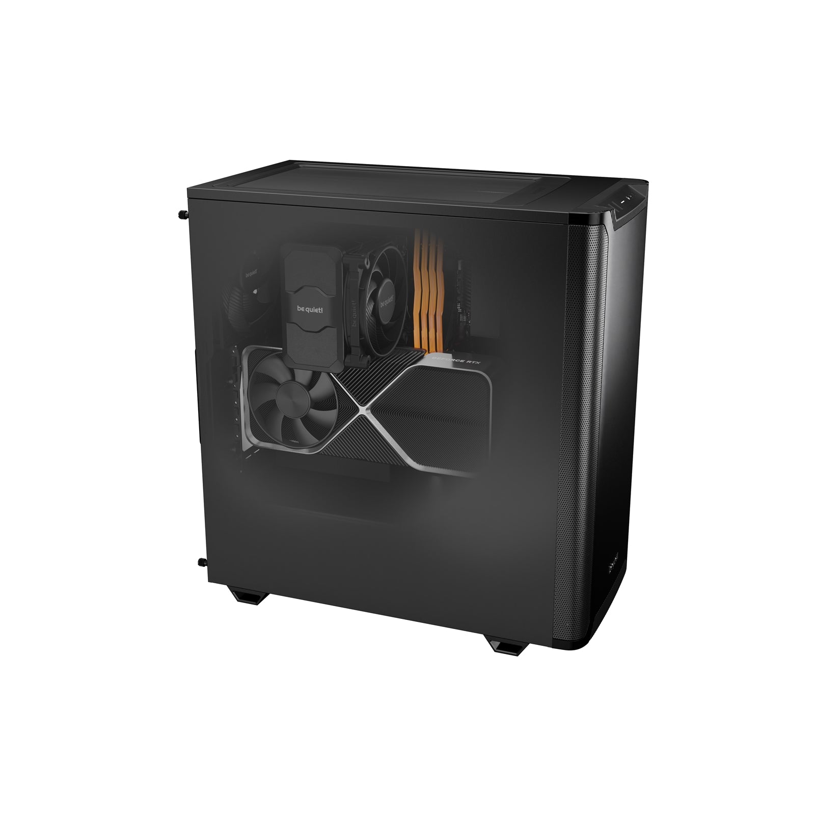 be quiet! Pure Base 501 Case, Black, Mid Tower, 2 x USB Type-A, 1 x USB Type-C, 2 x Pure Wings 2 140mm Black PWM Fans Included, Exchangeable Top Cover for Silent or High Performance, Insulation Mats on Front, Sides & Top