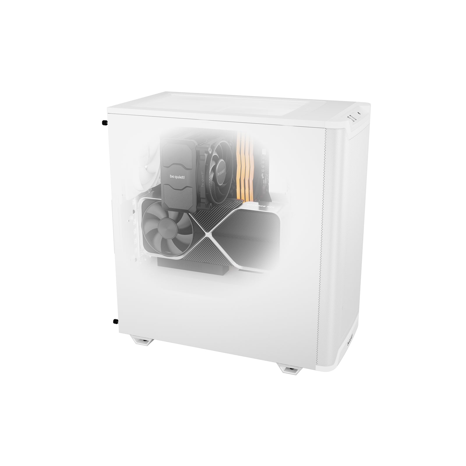 be quiet! Pure Base 501 Airflow White ATX Mid Tower Case with USB-A, USB-C, 2 x Pure Wings 2 140mm Black PWM Fans, Sleek Front Panel and Airflow Cover