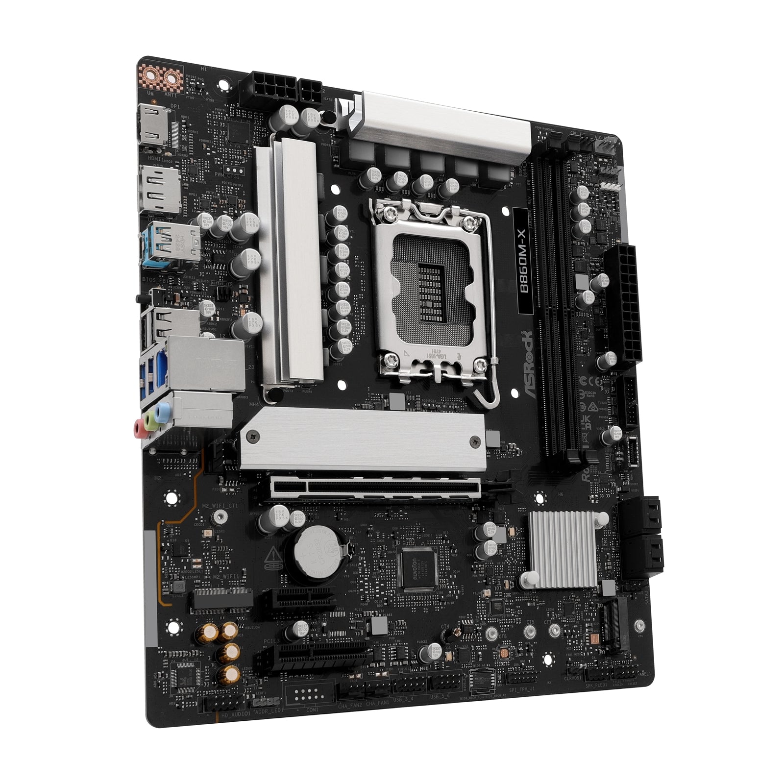 Asrock B860M-X, Intel B860, 1851, Micro ATX, 2 DDR5, HDMI, DP, 2.5G LAN, 2x M.2