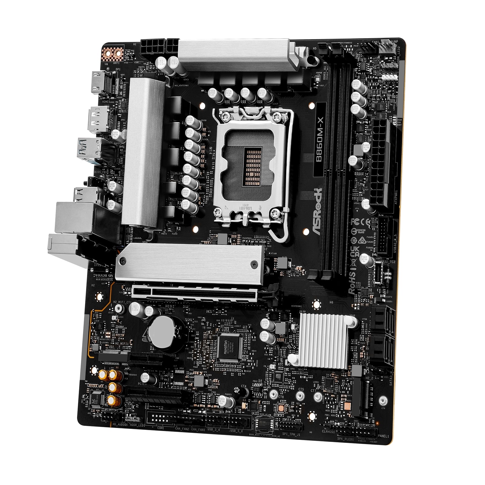 Asrock B860M-X, Intel B860, 1851, Micro ATX, 2 DDR5, HDMI, DP, 2.5G LAN, 2x M.2