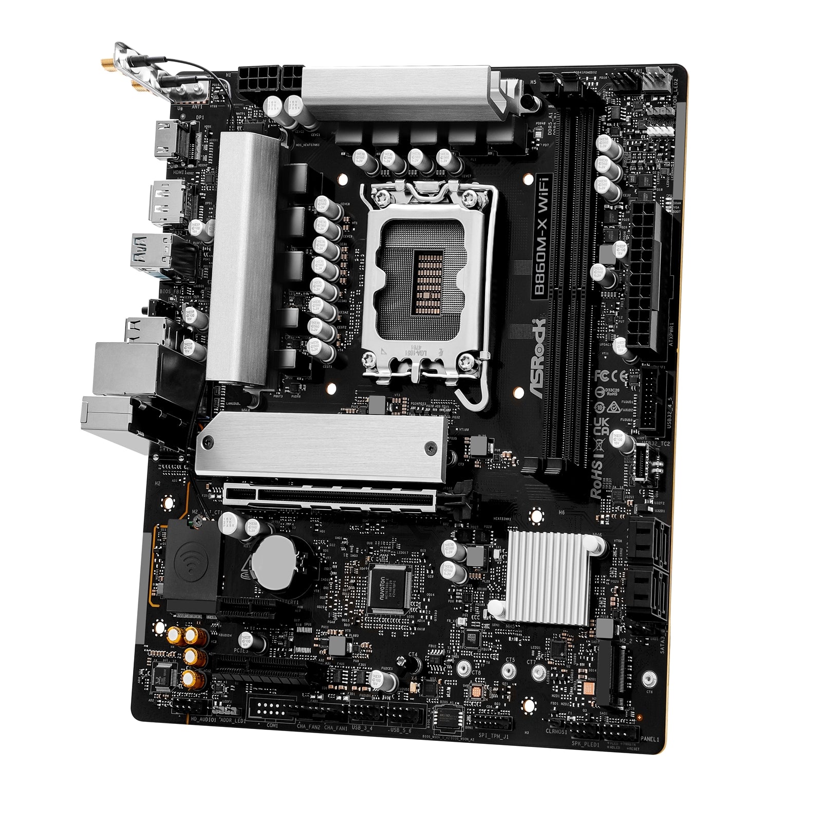 Asrock B860M-X WIFI, Intel B860, 1851, Micro ATX, 2 DDR5, HDMI, DP, Wi-Fi 6E, 2.5G LAN, 2x M.2