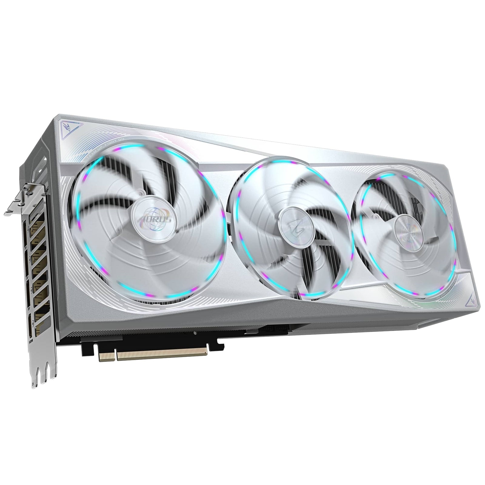 Gigabyte NVIDIA GeForce RTX 5080 AORUS MASTER ICE 16GB GDDR7 Graphics Card, 10752 CUDA Cores, 2805 MHz Core Clock, Triple Fan, White, RGB, 3x DisplayPorts / 1x HDMI Port