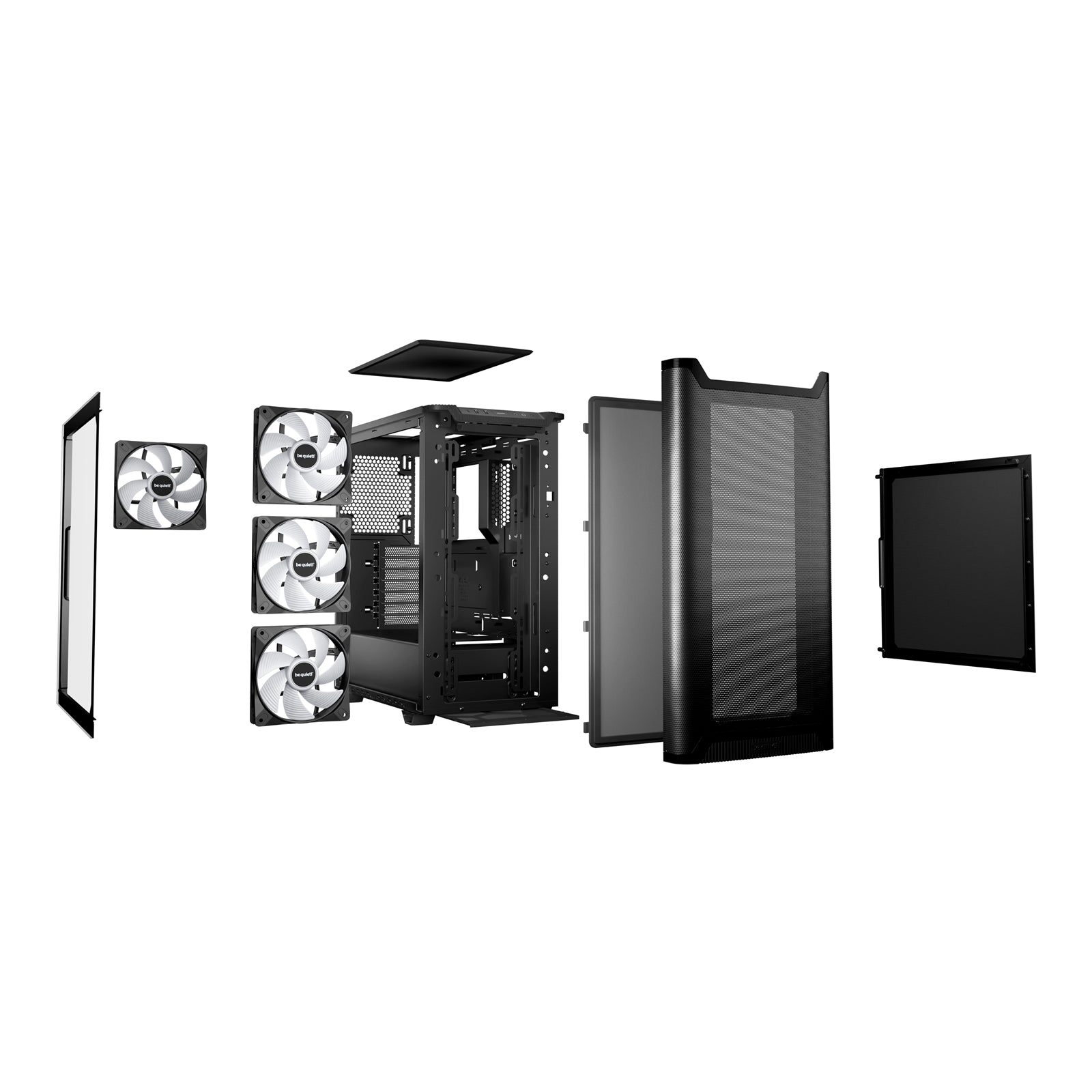 be quiet! Pure Base 501 LX Airflow Window Black ATX Mid Tower Case with USB-A, USB-C, 4 x Light Wings LX Black ARGB PWM Fans