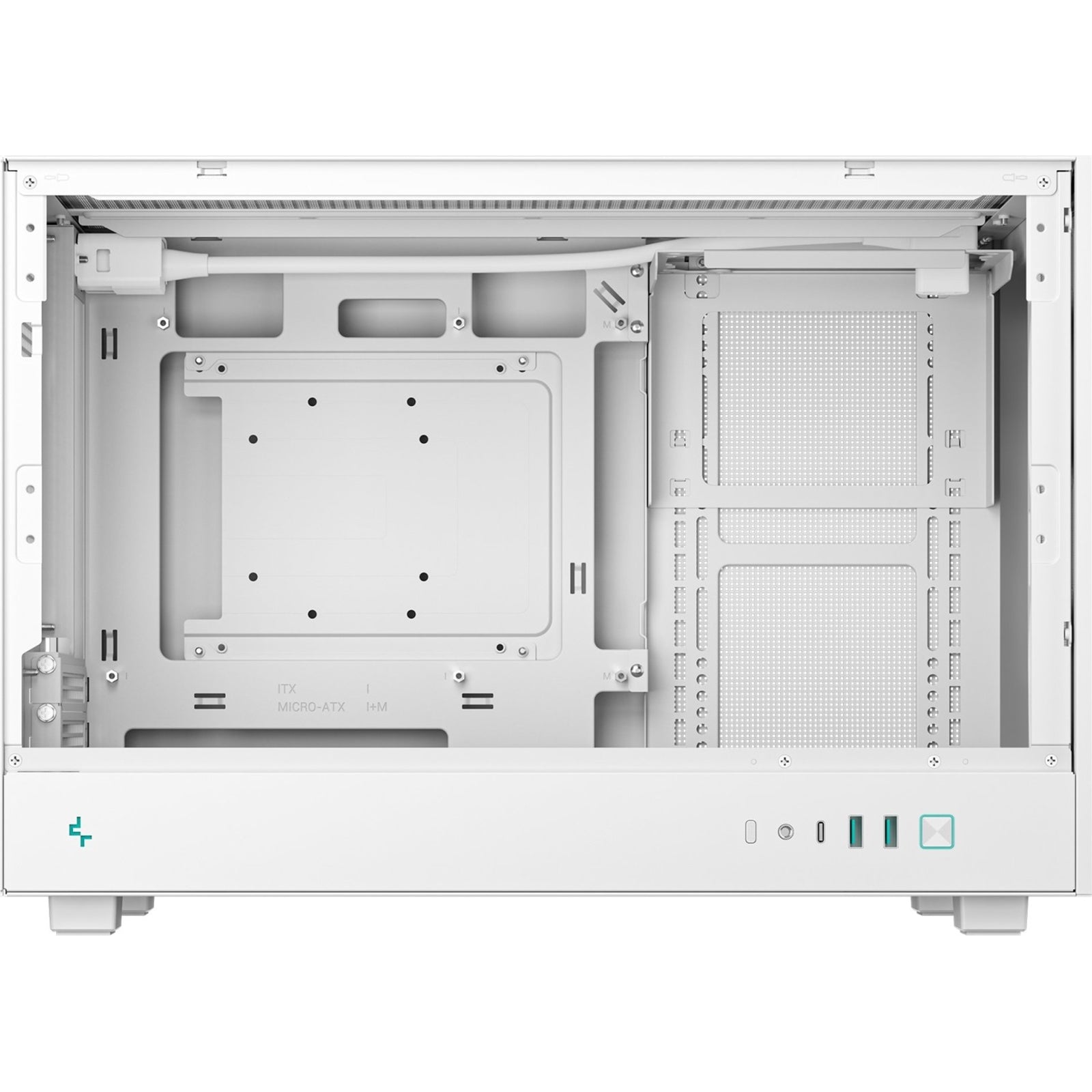 DeepCool CH260 White Micro-ATX Case, High-Airflow Compact PC Case with Tempered Glass Panel, USB-C Port, Supports 360mm Radiator, ATX PSU, Black