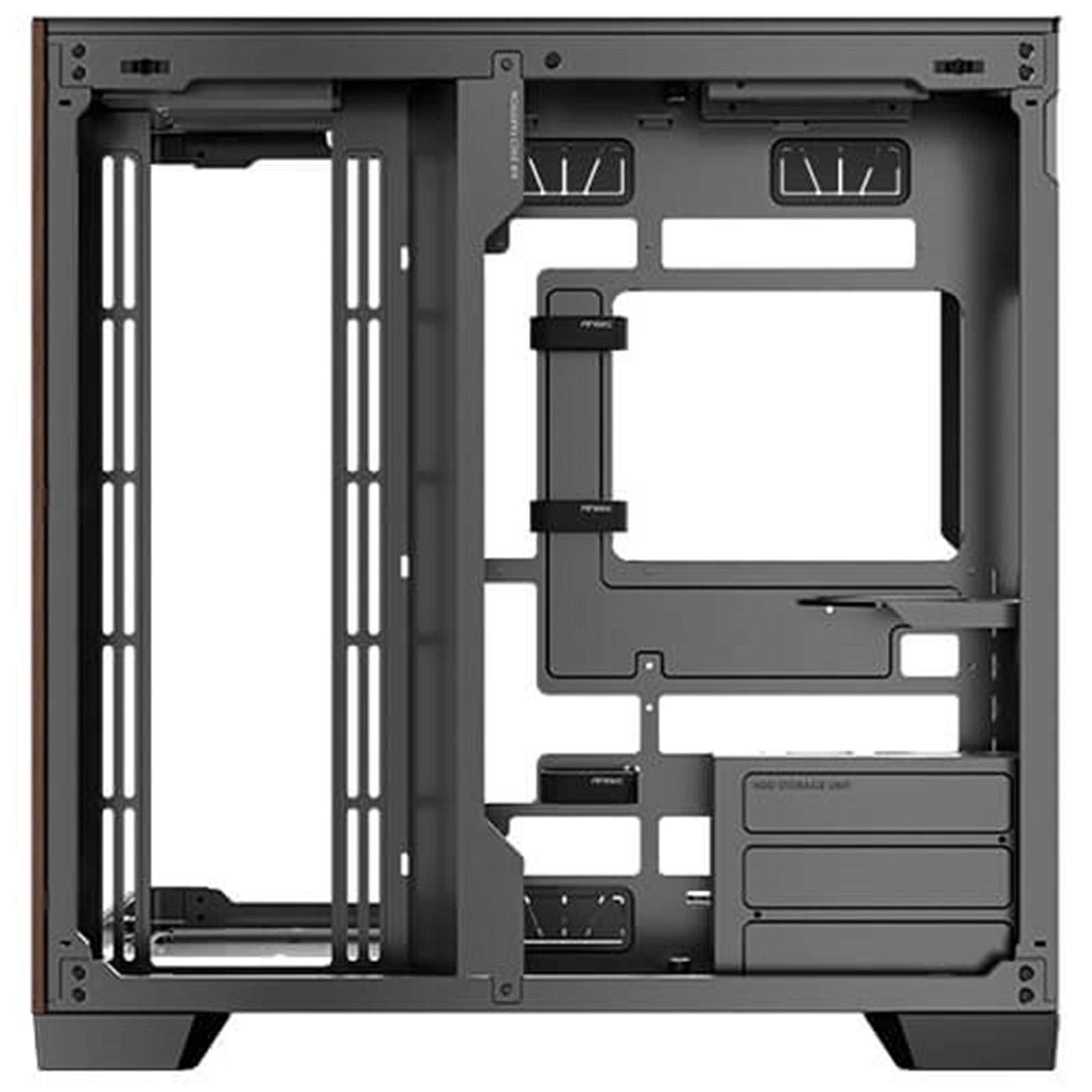 ANTEC Constellation C8 Dual Chamber Case, Gaming, Curve Wood, Full Tower, 2 x USB 3.0 / 1 x USB Type-C, Super wide angle single curved glass with exotic wood, E-ATX, ATX, Micro ATX, ITX