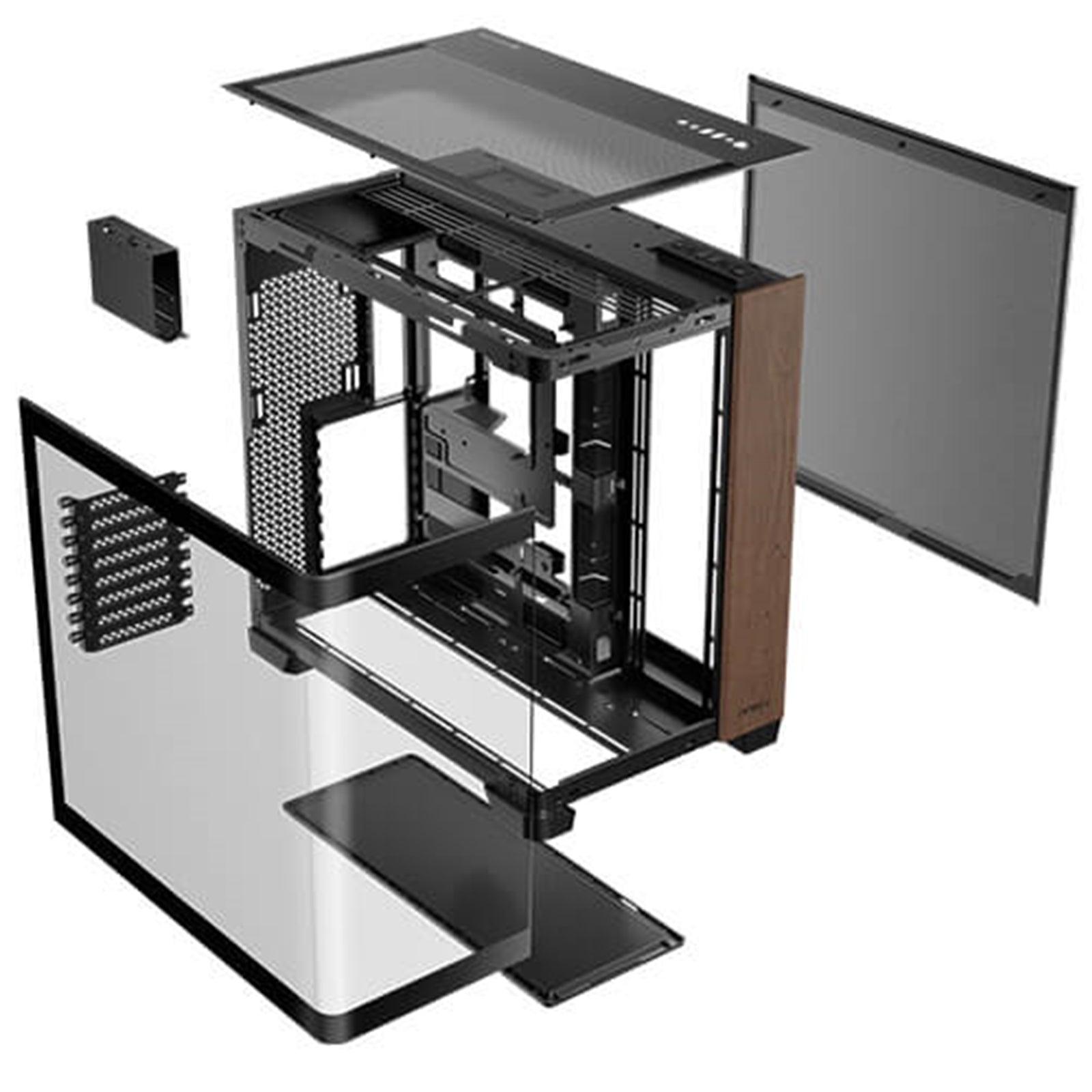 ANTEC Constellation C8 Dual Chamber Case, Gaming, Curve Wood, Full Tower, 2 x USB 3.0 / 1 x USB Type-C, Super wide angle single curved glass with exotic wood, E-ATX, ATX, Micro ATX, ITX