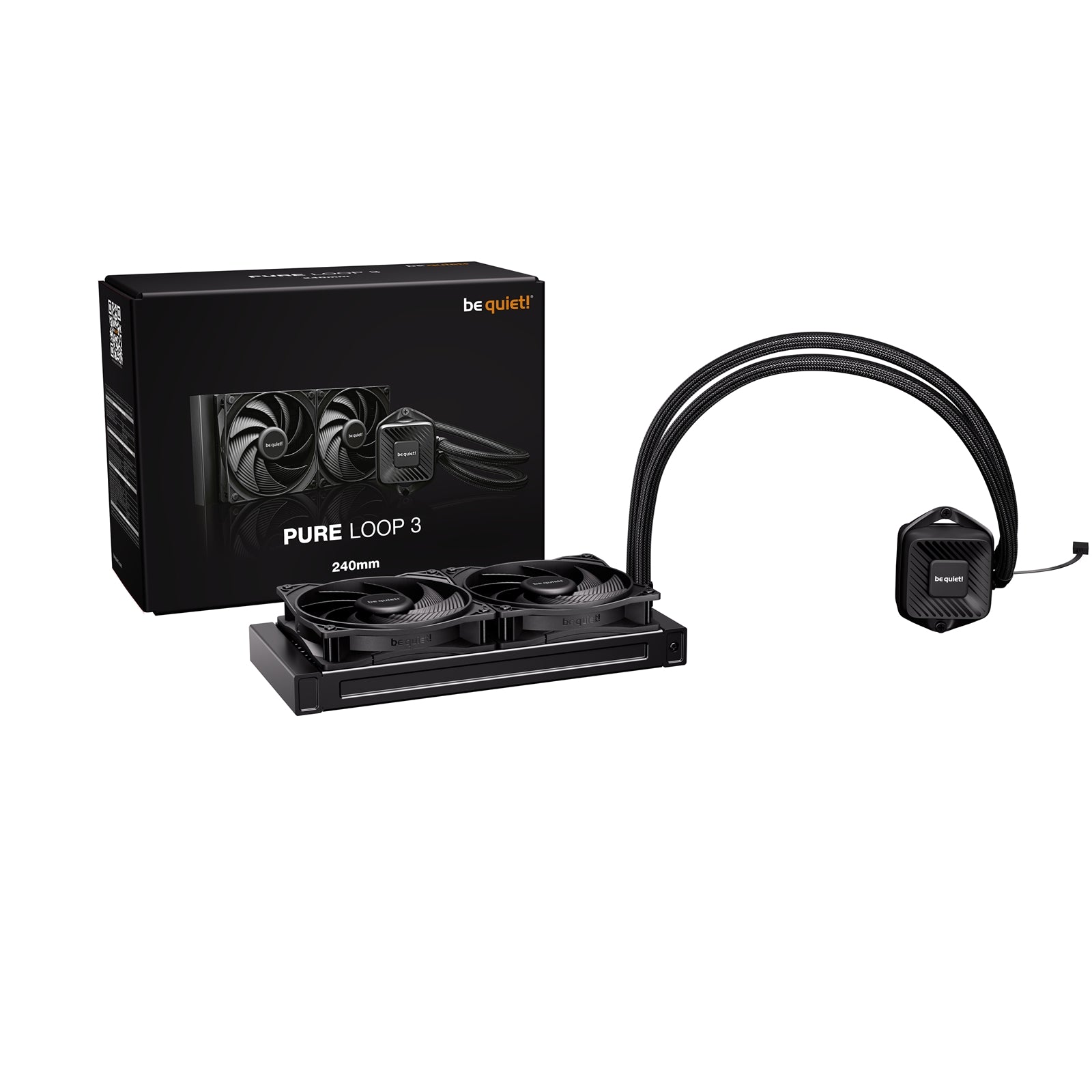 be quiet! Pure Loop 3 Liquid CPU Cooler, Universal Socket, 240mm Radiator, 2 x Pure Wings 3 120mm PWM High Speed, 3-year manufacurer's warranty.