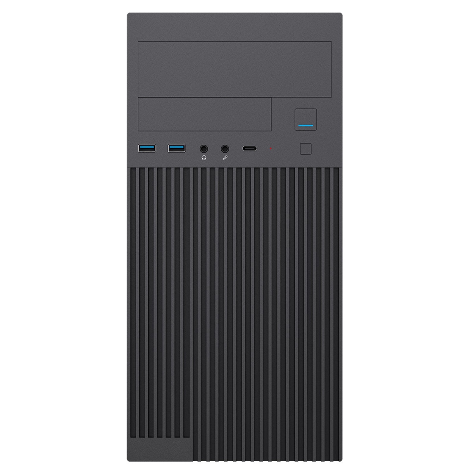 CiT Mentor Micro-ATX Office PC Case With USB Type C and 80mm Rear Black Fan Included