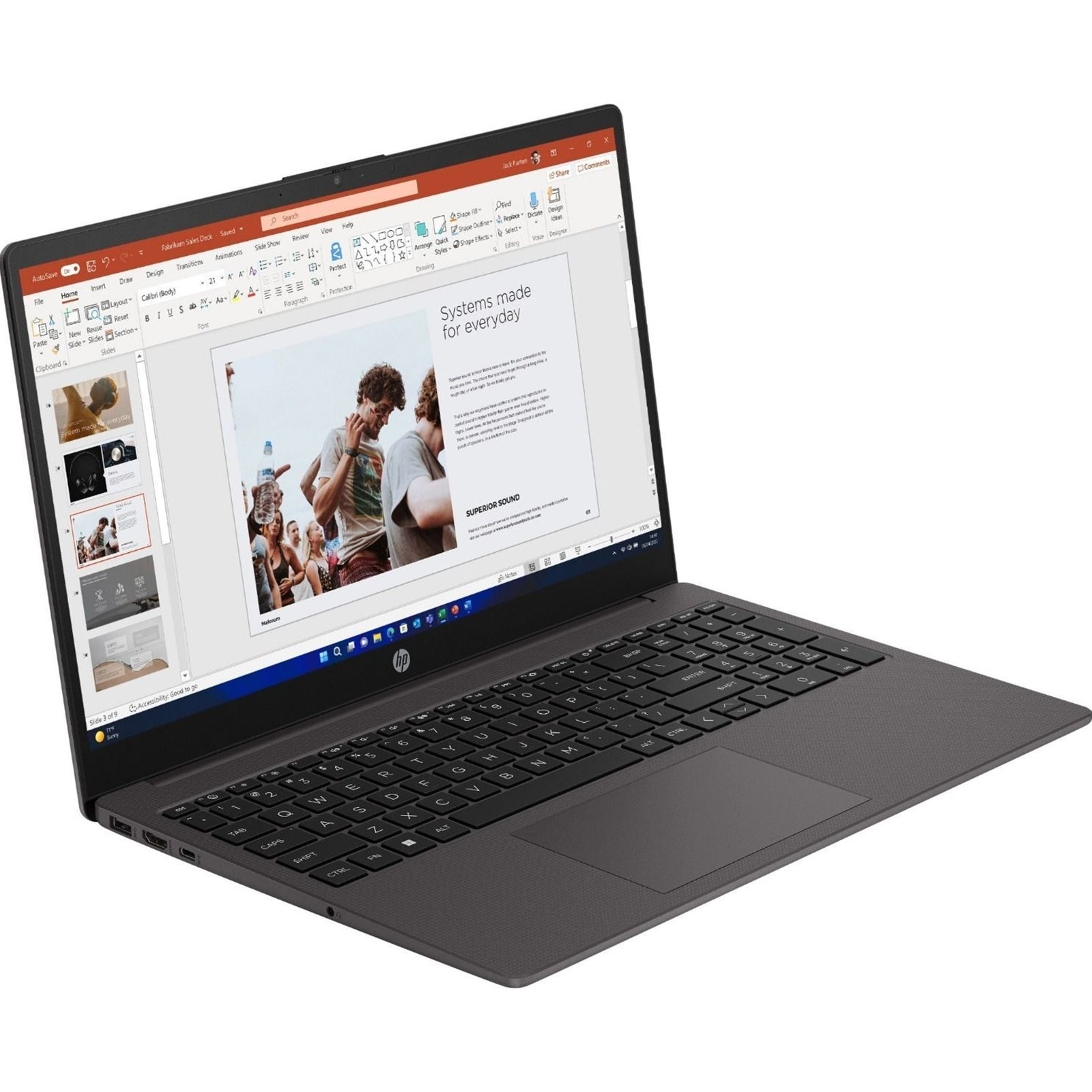 HP 250 G10 AK9V0AT#ABU Laptop, 15.6 Inch Full HD 1080p Screen, AMD Ryzen 5-7530U Processor, 16GB RAM, 512GB SSD, Windows 11 Home