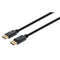 Manhattan DisplayPort 1.4 Cable, 8K@60hz, 2m, PVC Cable, Male to Male, With Latches, Fully Shielded, Black, Lifetime Warranty
