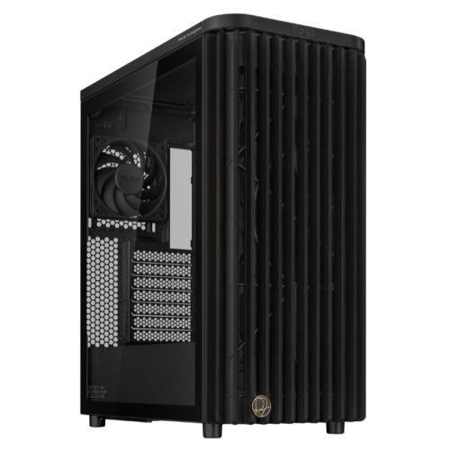 Asus ProArt PA401 Wood TG Gaming Case w/ Glass Panel, ATX, Front Grill, 2x 160mm Fans, PWM Fan Hub, USB-C 20Gps, Black