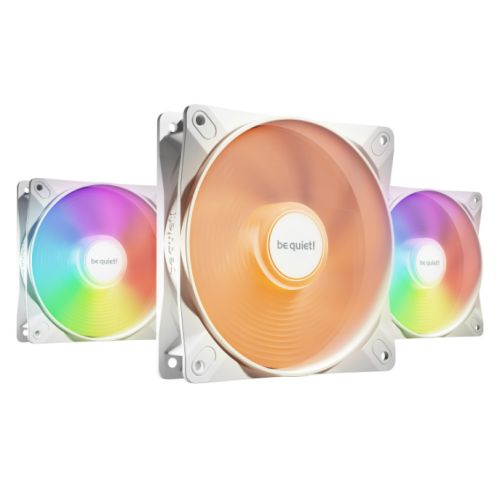 Be Quiet! (BL122) Light Wings LX 120mm PWM ARGB Case Fans (3 Pack), Rifle Bearing, Impeller w/ 16 LEDs, Daisy-Chain, Up to 1600 RPM, White