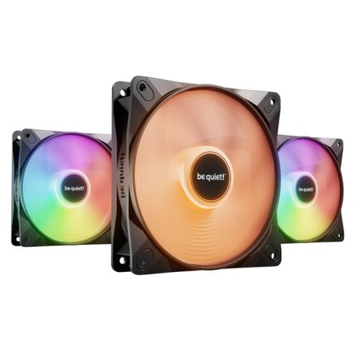Be Quiet! (BL121) Light Wings LX 120mm PWM ARGB Case Fans (3 Pack), Rifle Bearing, Impeller w/ 16 LEDs, Daisy-Chain, Up to 1600 RPM, Black