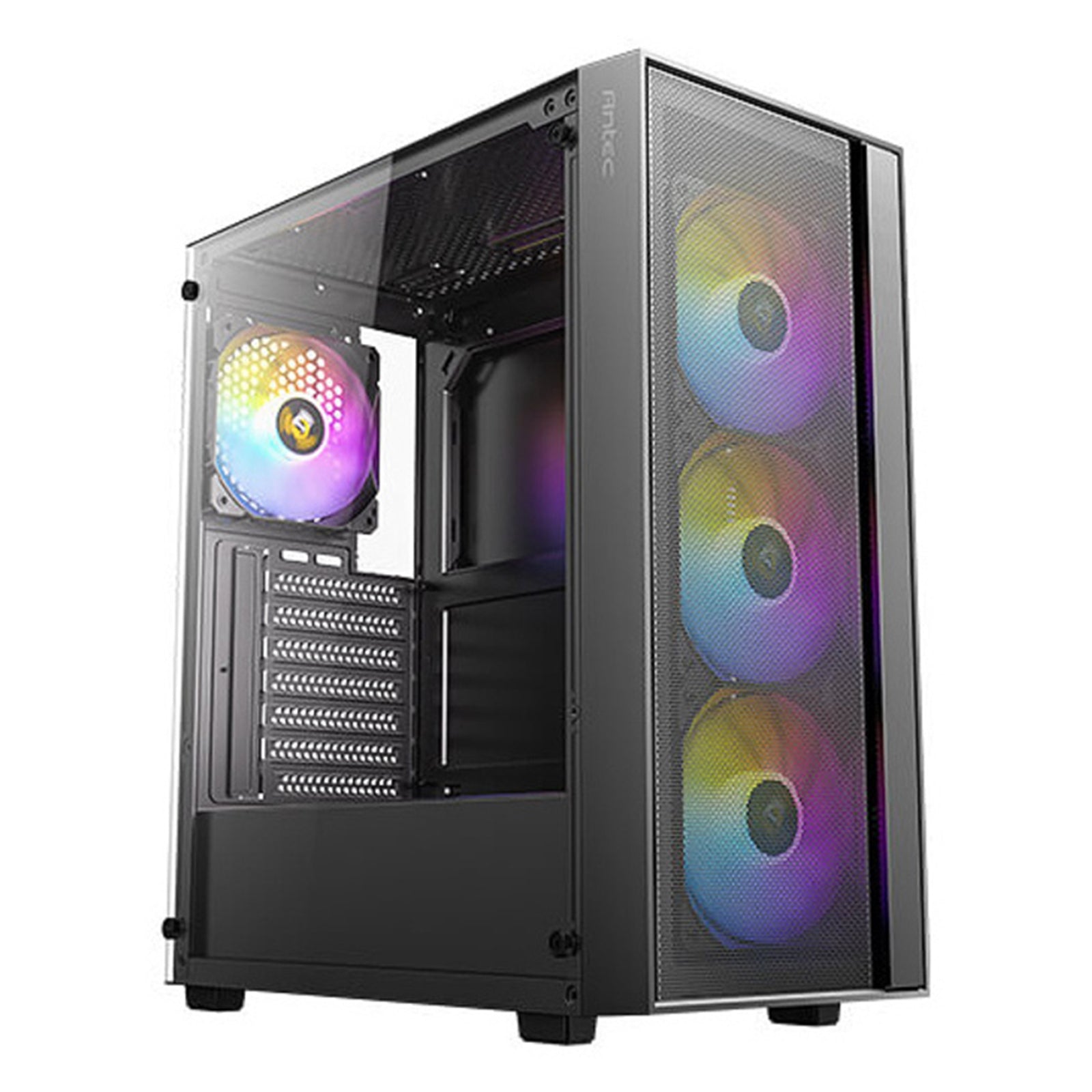 Antec AX65 ARGB Mid-Tower Gaming PC Case - High-Airflow Mesh Front, 4 x 120mm ARGB Fans Included, Tempered Glass Side Panel, ATX/Micro-ATX/ITX
