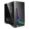 ANTEC DP301M Case, Gaming, Black, Micro Tower, 2 x USB 3.0, Tempered Glass Side Window Panel, Addressable RGB LED Lighting, Micro ATX, Mini-ITX