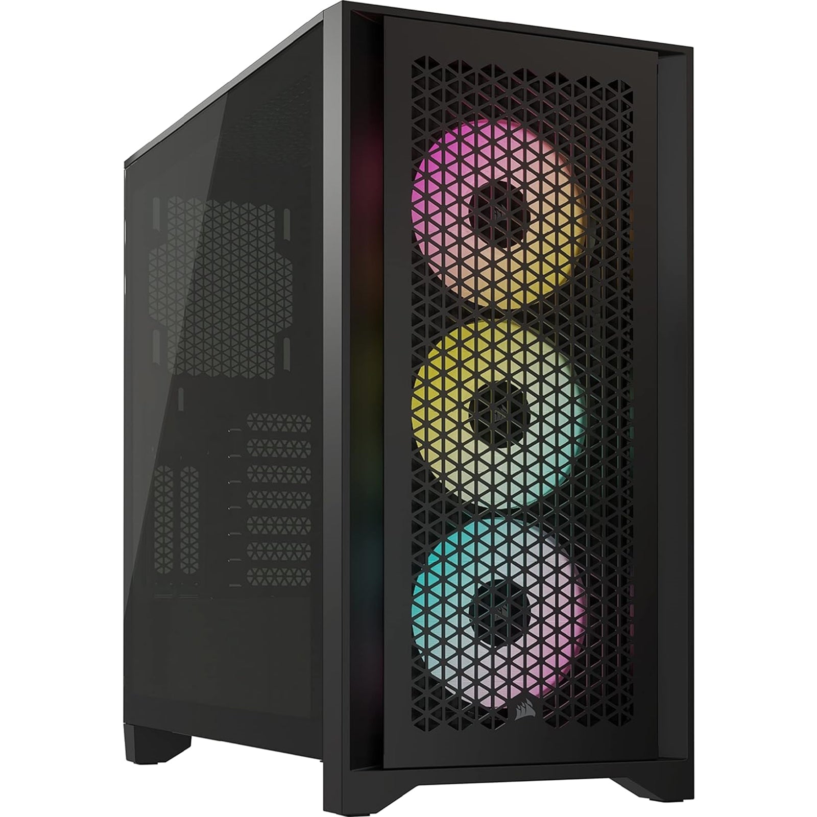 Corsair iCUE 4000D RGB Airflow Gaming Case w/ Glass Window, E-ATX, 3x AF120 RGB Fans, High-Airflow Front, USB-C, RGB Controller, Black