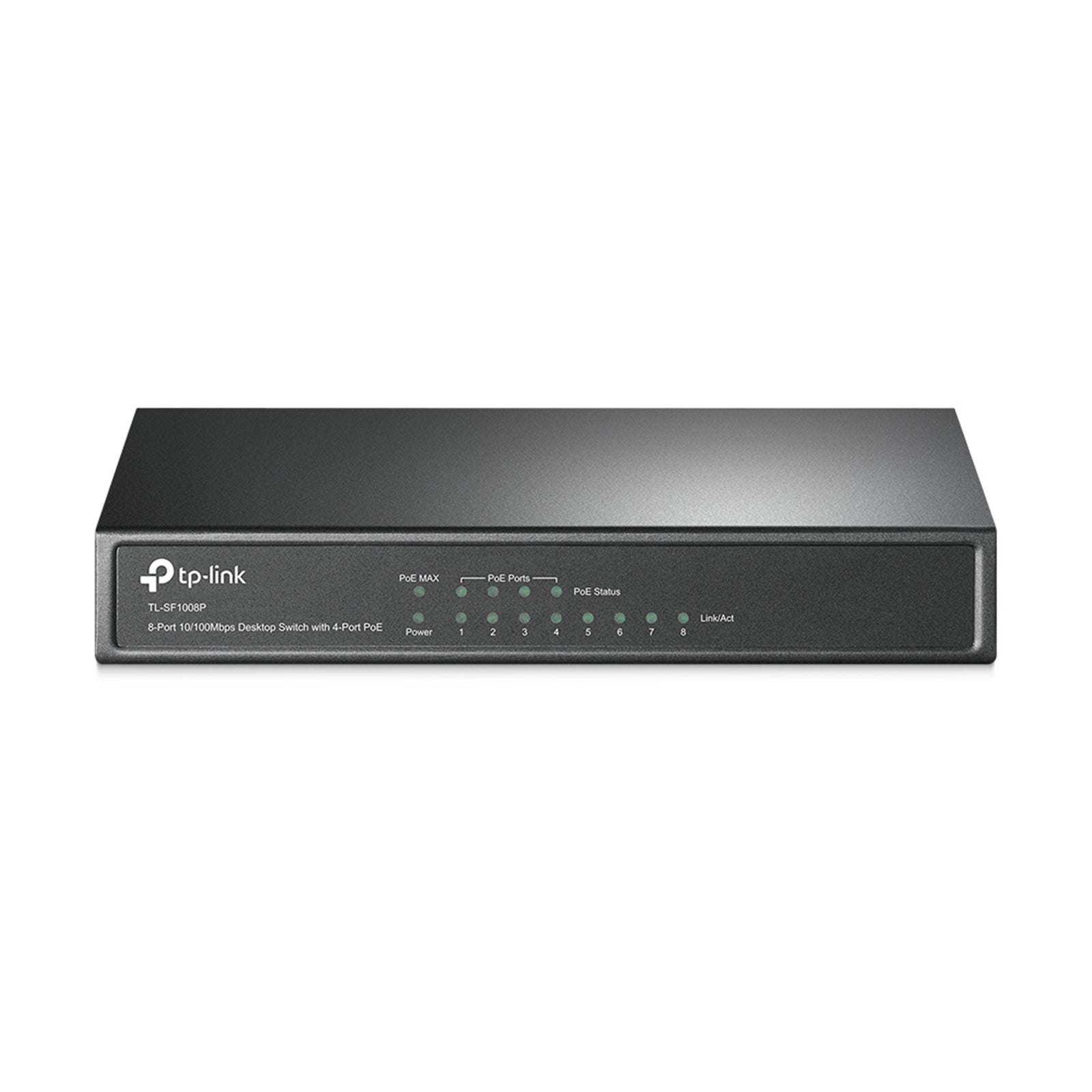 TP-LINK (TL-SF1008P) 8-Port 10/100Mbps Unmanaged Desktop Switch, 4-Port PoE+, Steel Case