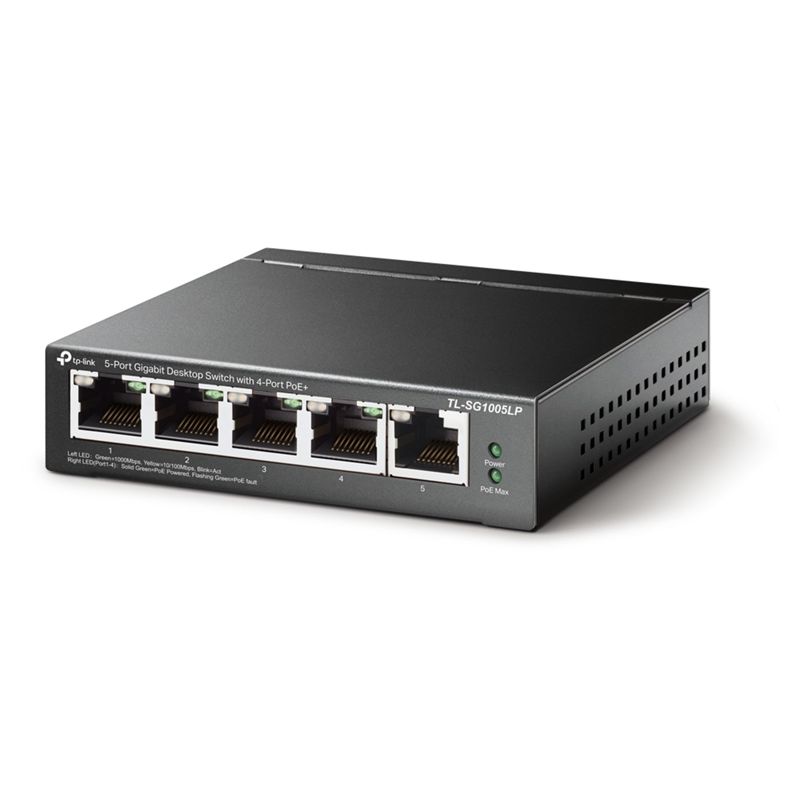 TP-Link TL-SG1005LP 5-Port Metal Gigabit Desktop PoE Switch with 4-Port PoE+ (40W)