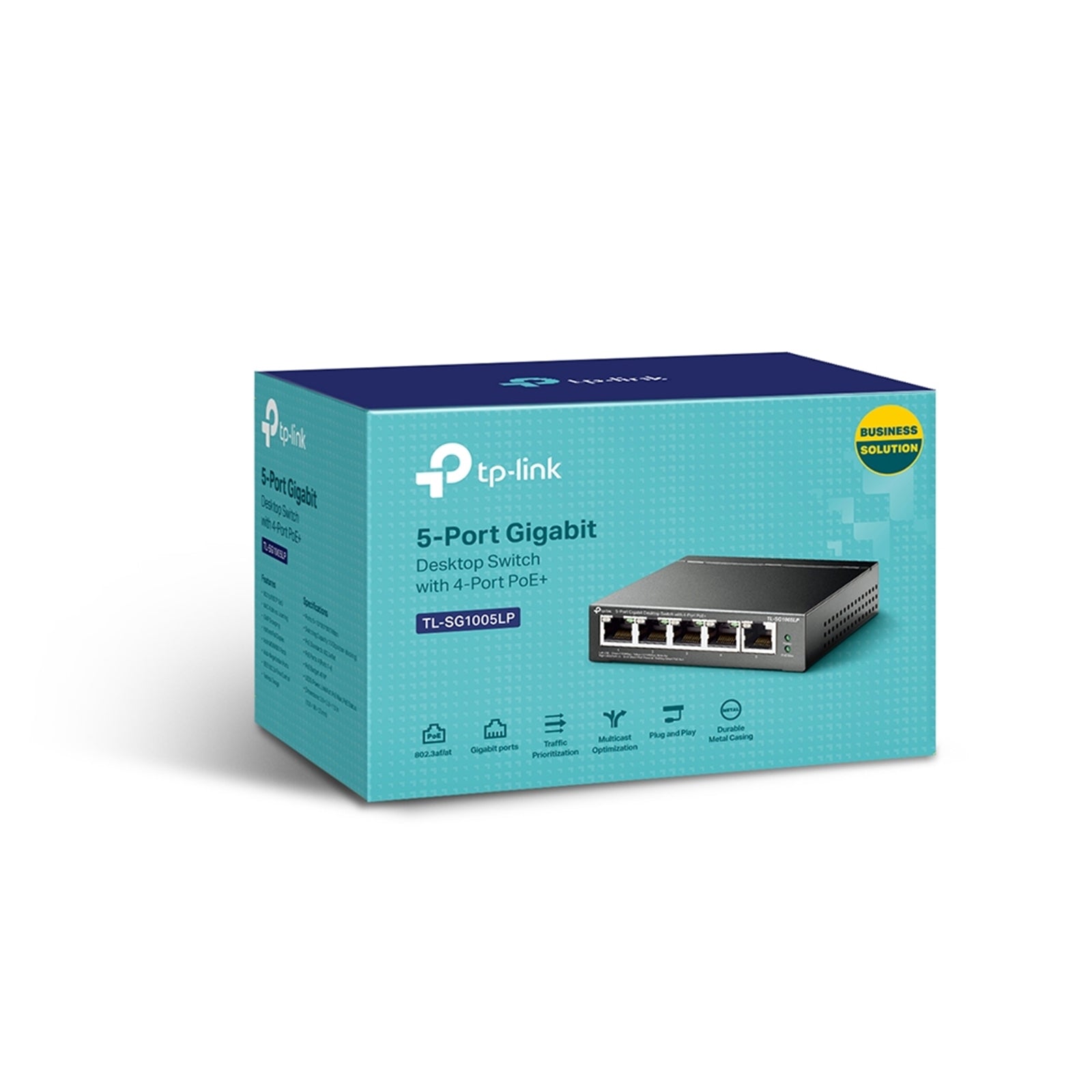 TP-Link TL-SG1005LP 5-Port Metal Gigabit Desktop PoE Switch with 4-Port PoE+ (40W)