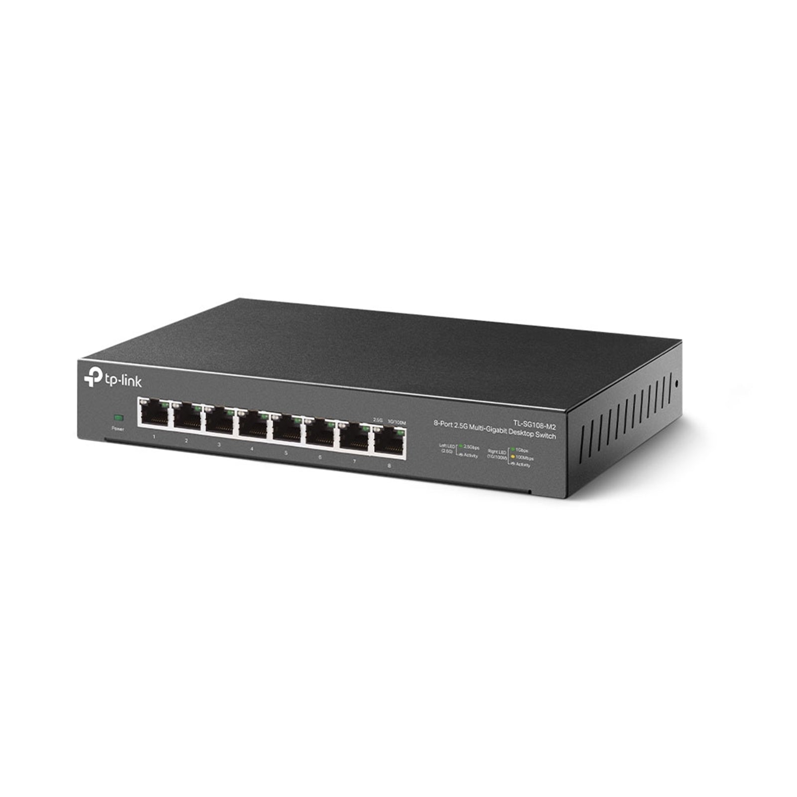 TP-LINK (TL-SG108-M2) 8-Port Unmanaged 2.5G Multi-Gigabit Desktop Switch, 8x 100/1G/2.5G, Fanless, Steel Case