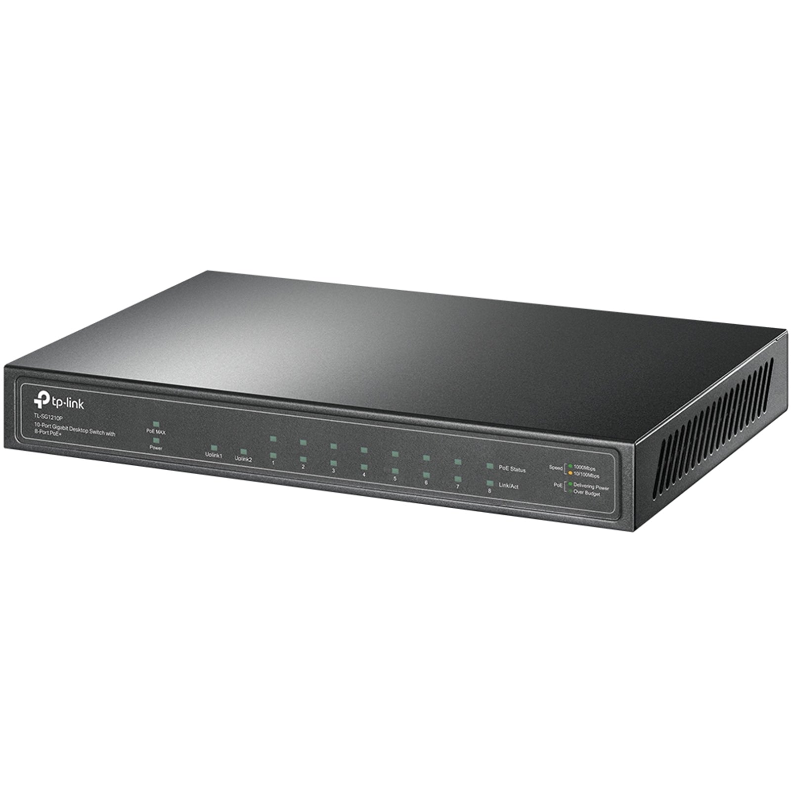 TP-Link TL-SG1210P 10-Port Metal Gigabit Desktop Switch with 8-Port PoE+ (63W)