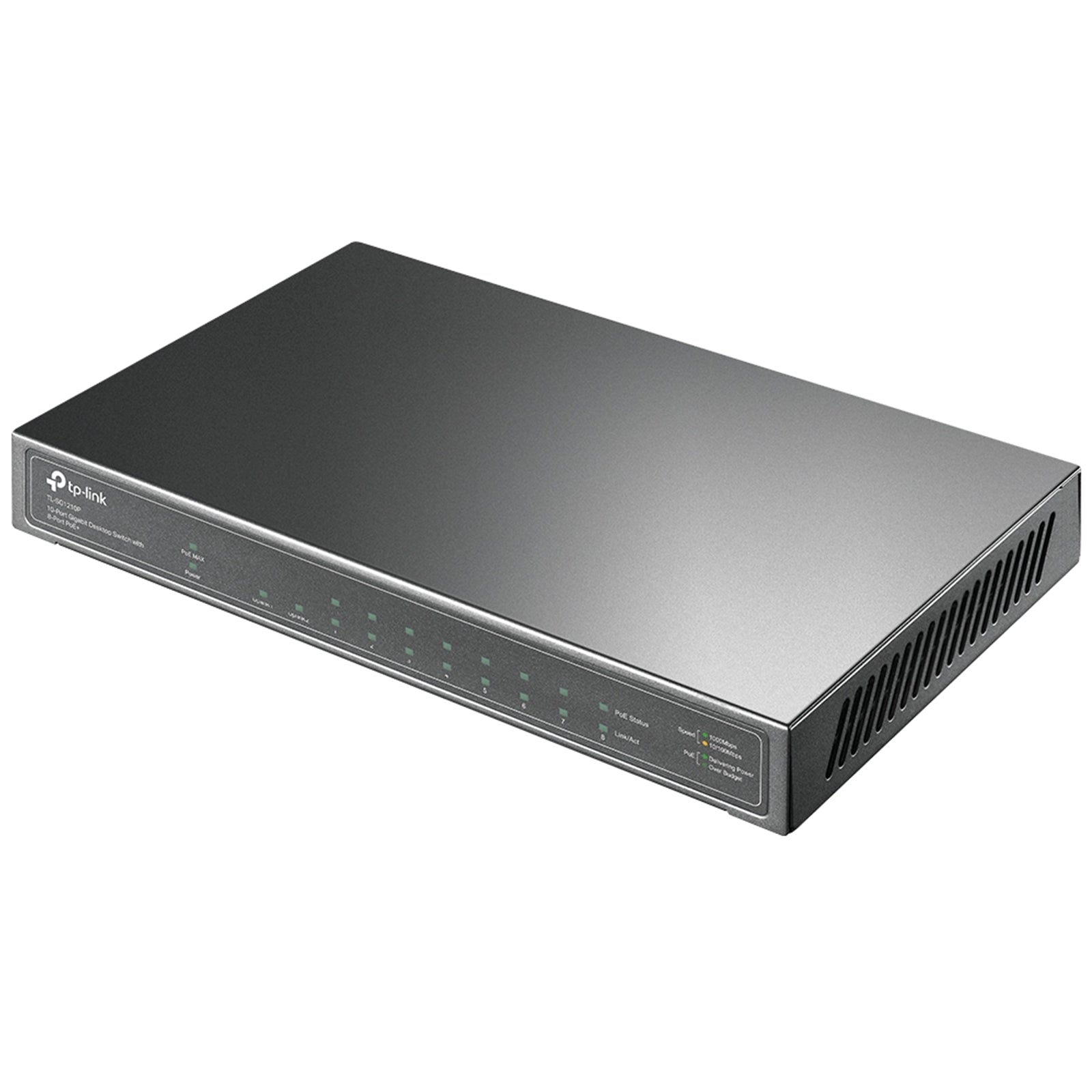 TP-Link TL-SG1210P 10-Port Metal Gigabit Desktop Switch with 8-Port PoE+ (63W)