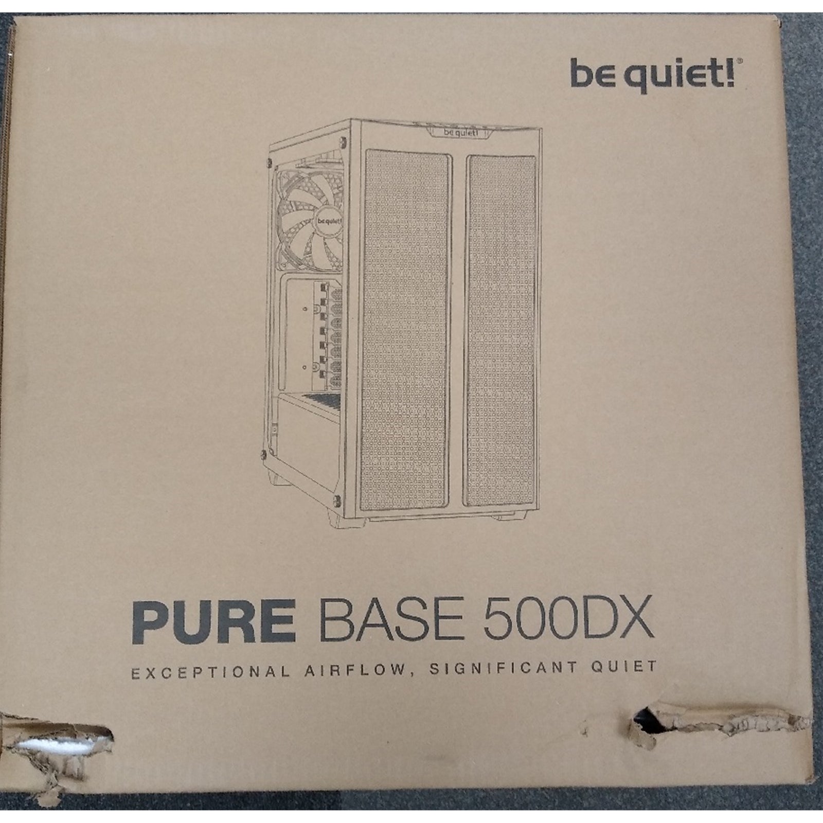 be quiet! Pure Base 500DX Case, Black, Mid Tower, 1 x USB 3.2 Gen 1 Type-A / 1 x USB 3.2 Gen 2 Type-C, Tempered Glass Side Window Panels, 3 x Pure Wings 2 140mm Black PWM Fans Included, ARGB LED Lighting Front Mesh Panel