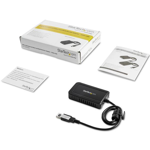 StarTech.com USB 2.0 to VGA Adapter, USB to VGA Monitor Converter for Windows, 1080p (no support for macOS/ChromeOS/Linux)
