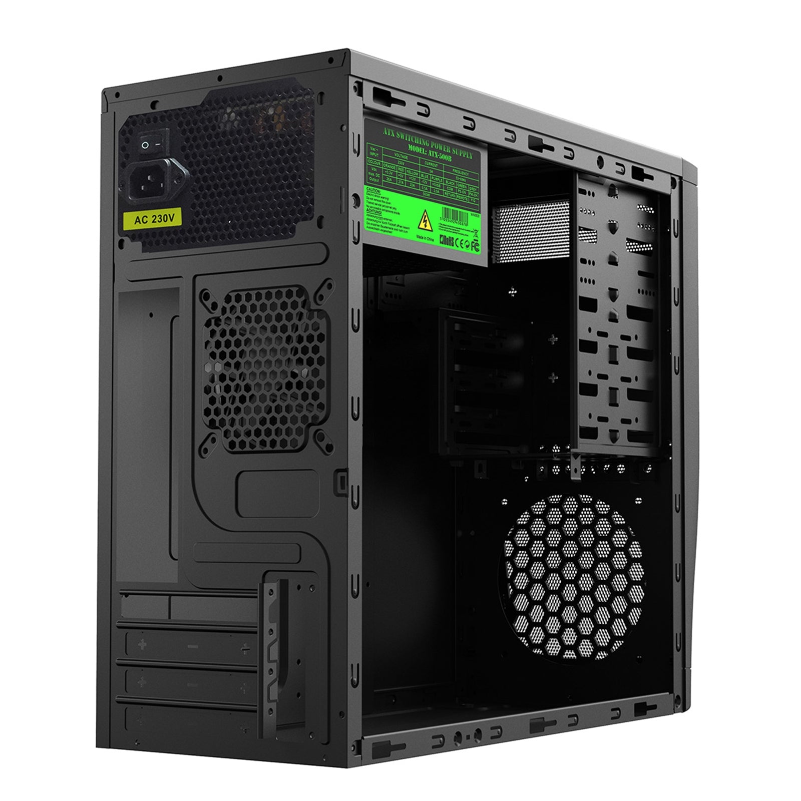 CiT Elite Micro Tower 1 x USB 3.0 / 1 x USB 2.0 Black Case with 500W PSU