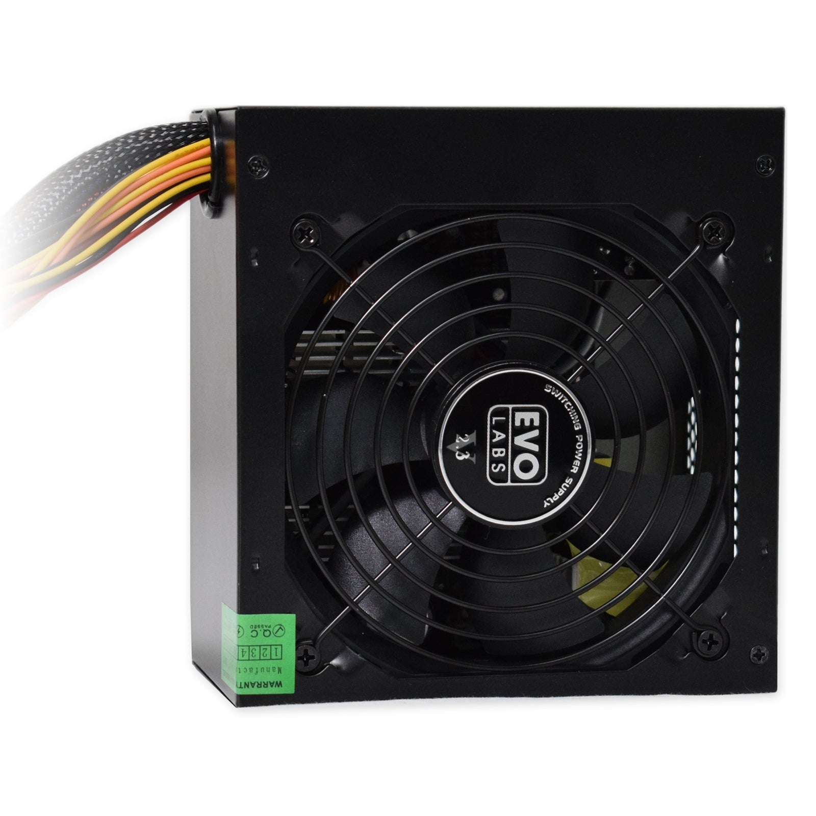 EVO LABS BR750-12BL 750W PSU,120mm Black Silent Fan with Improved Ventilation, Non Modular, High-Efficiency, PFC Certified, CE Compliant, Retail Packaged