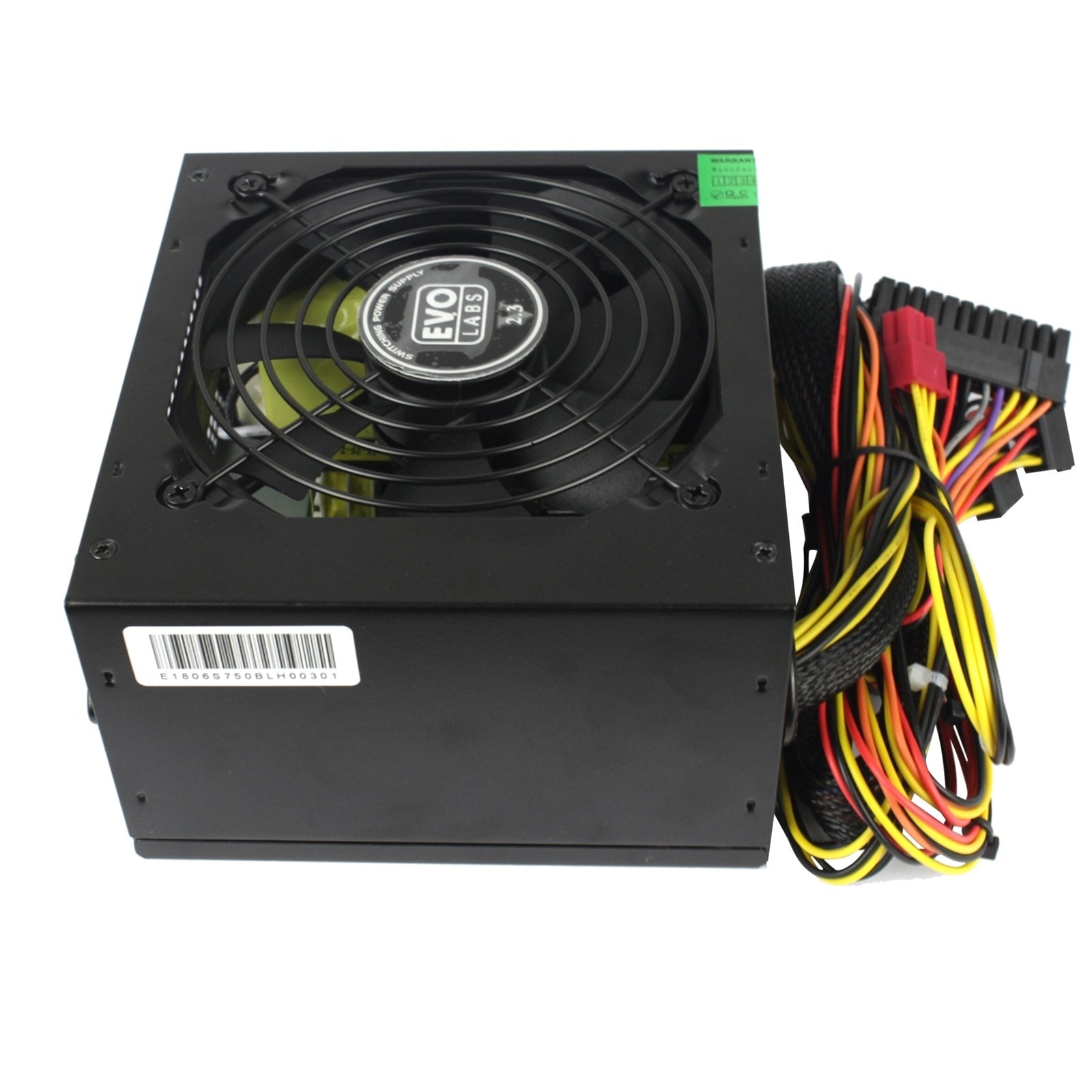 EVO LABS BR600-12BL 600W PSU,120mm Black Silent Fan with Improved Ventilation, Non Modular, High-Efficiency, PFC Certified, CE Compliant, Retail Packaged